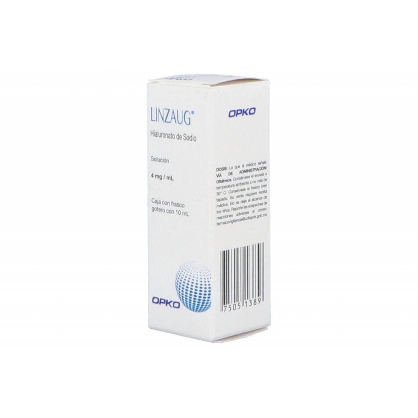 Linzaug Solución Oftálmica Caja Con Frasco Gotero Con 10 mL 
