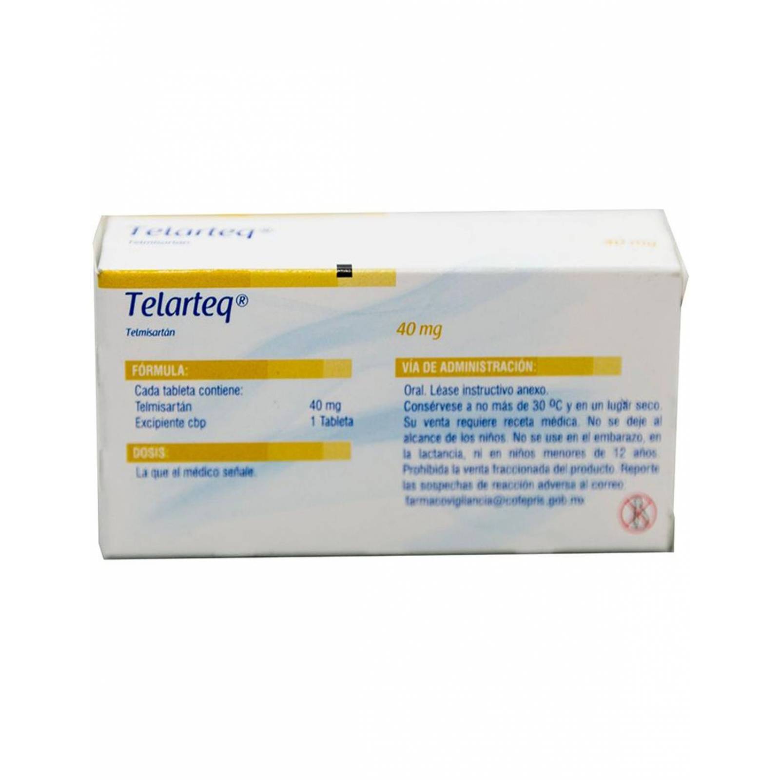 Telarteq 40 mg Caja Con 30 Tabletas 