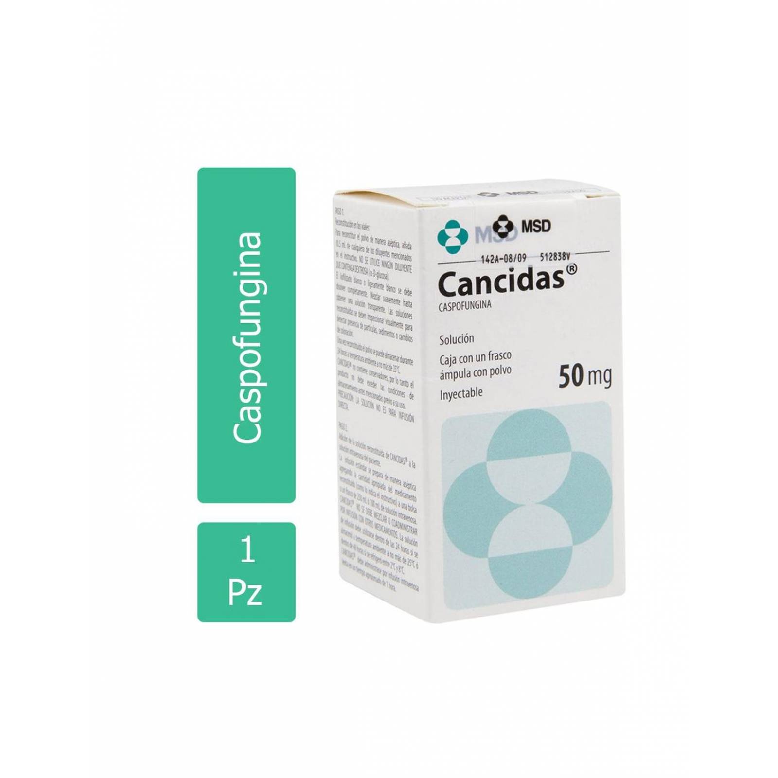 Cancidas 50 mg Caja con un Frasco Ámpula - RX3 