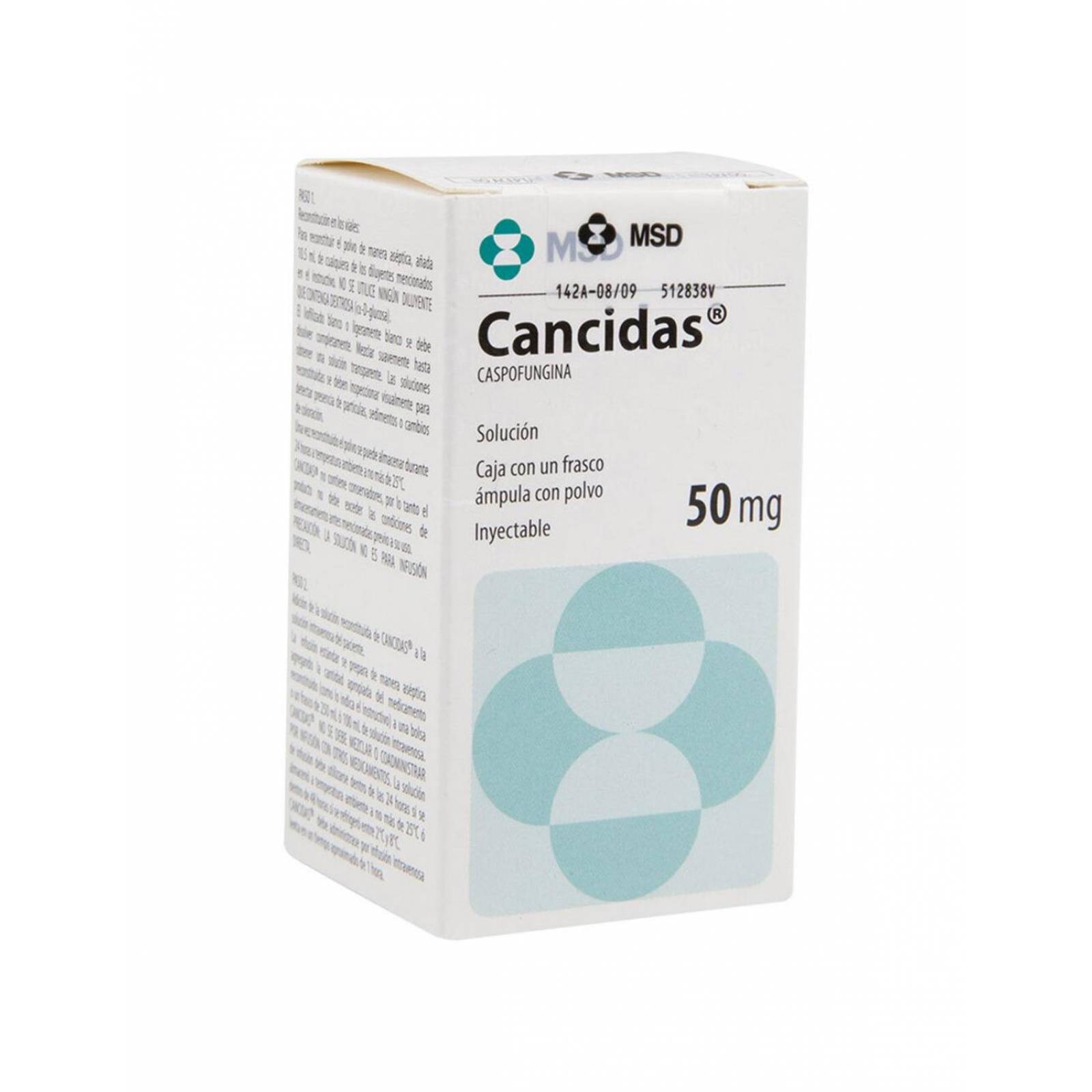 Cancidas 50 mg Caja con un Frasco Ámpula - RX3 