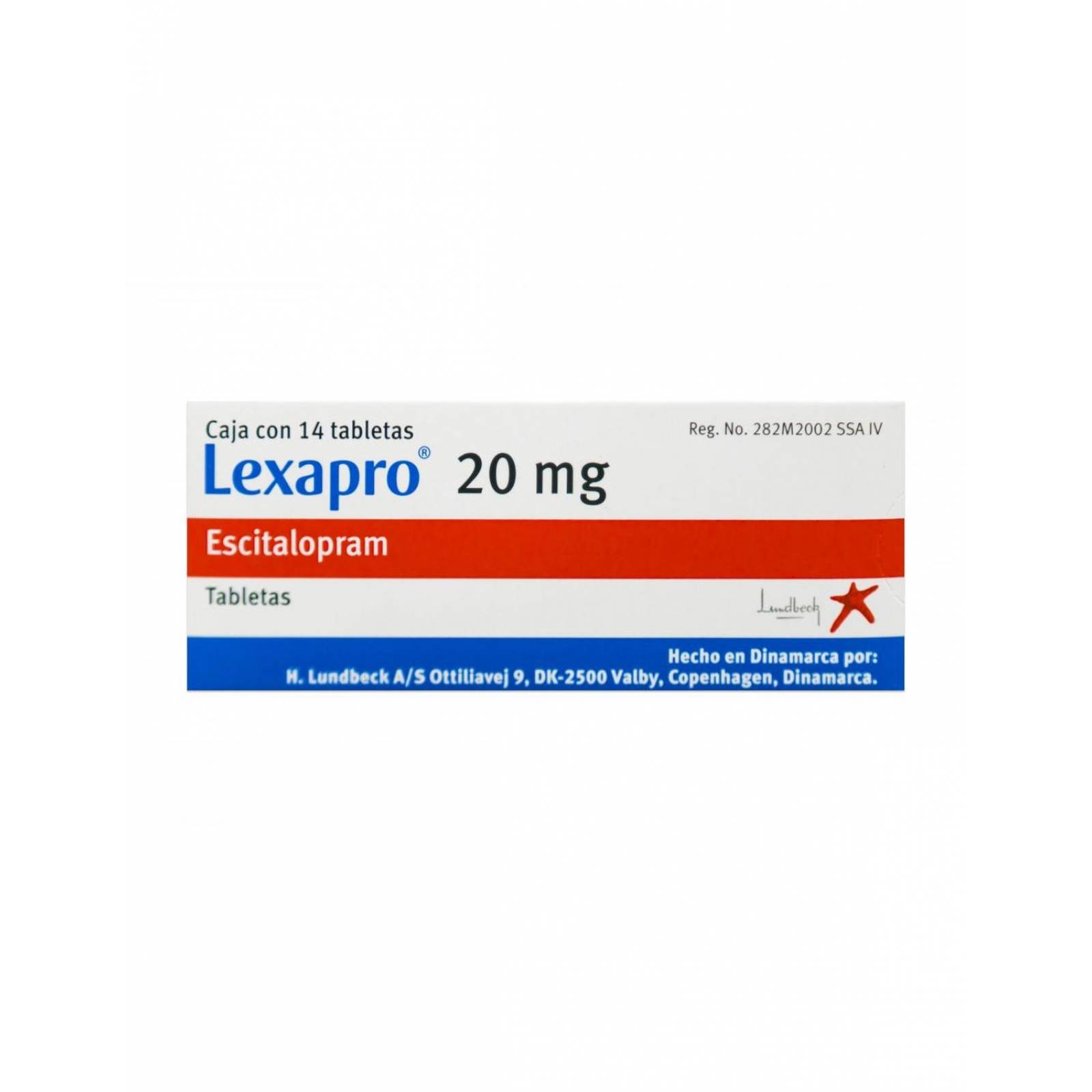 Lexapro 20 mg Caja Con 14 Tabletas 