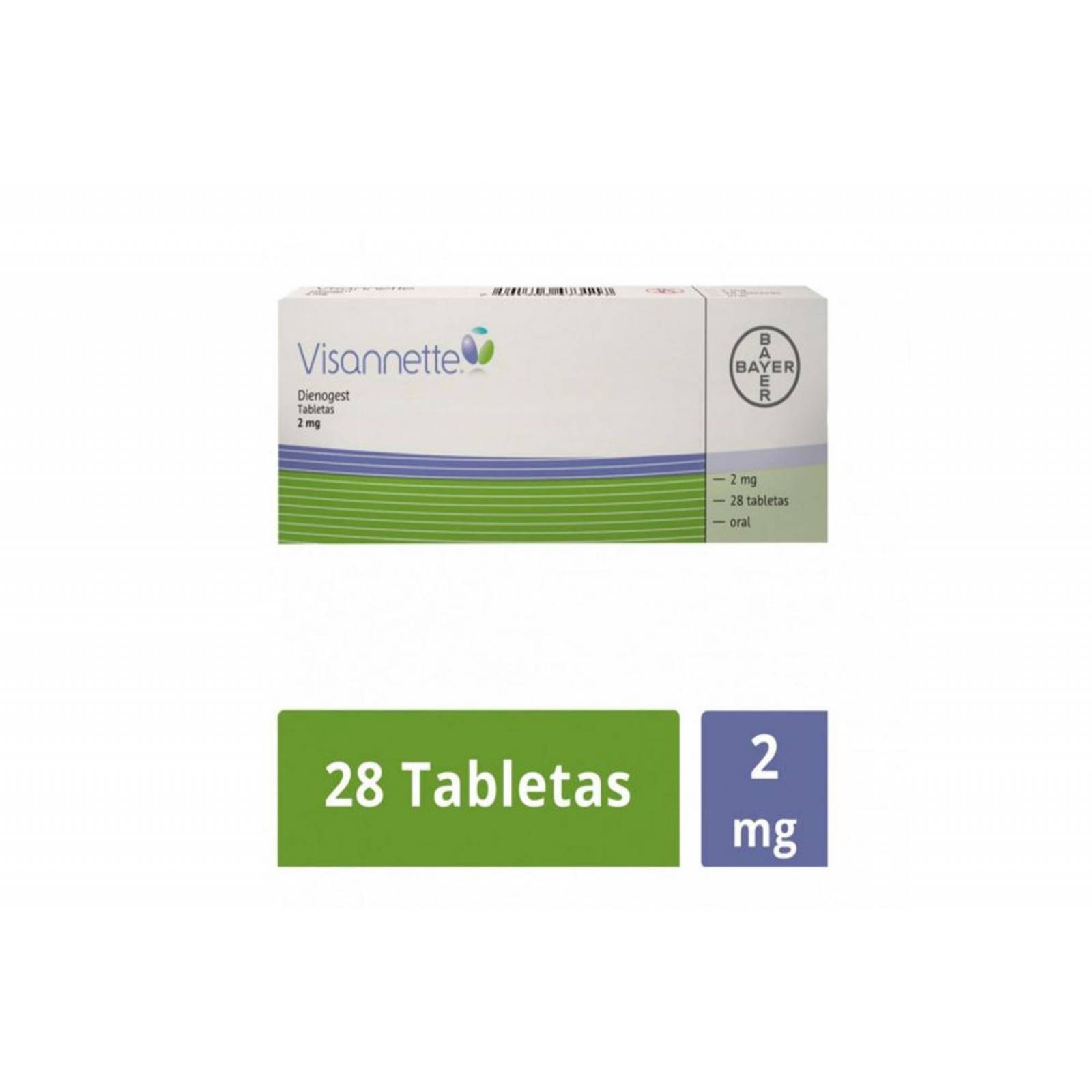 Visannette Bayer 2 mg Caja Con 28 Tabletas 