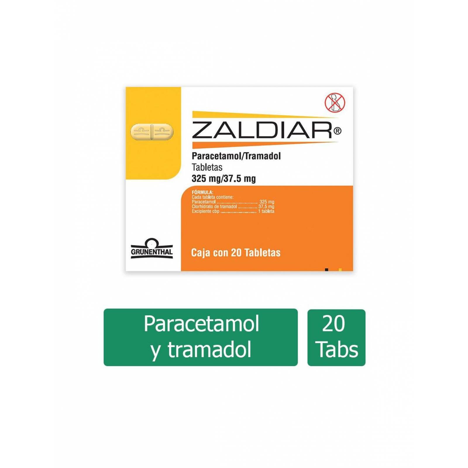 Zaldiar 325 mg/37.5 mg Caja Con 20 Tabletas 