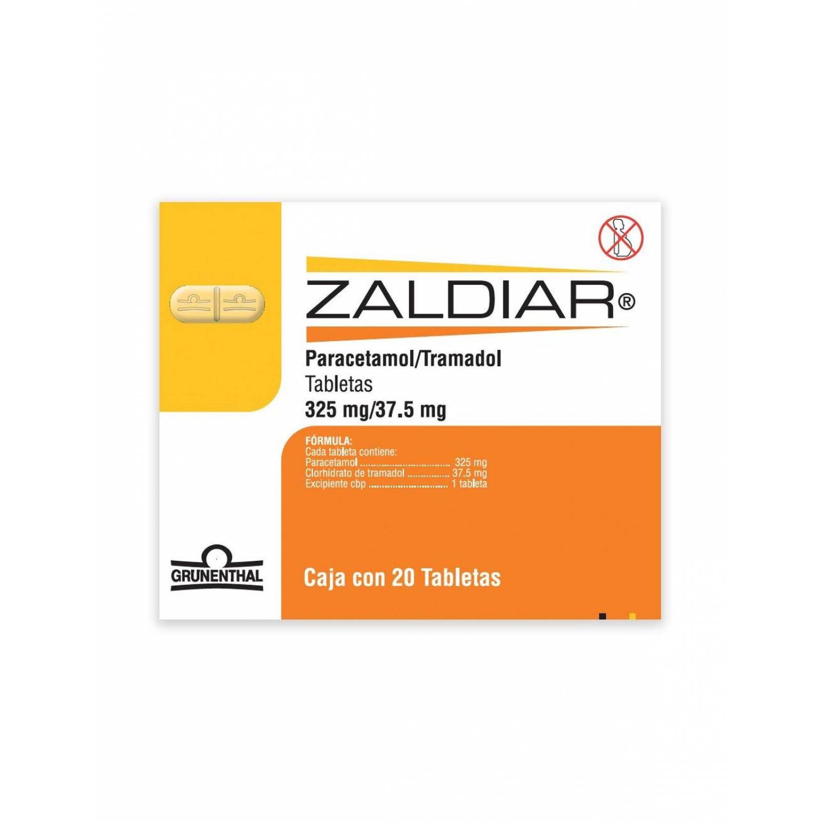 Zaldiar 325 mg/37.5 mg Caja Con 20 Tabletas 