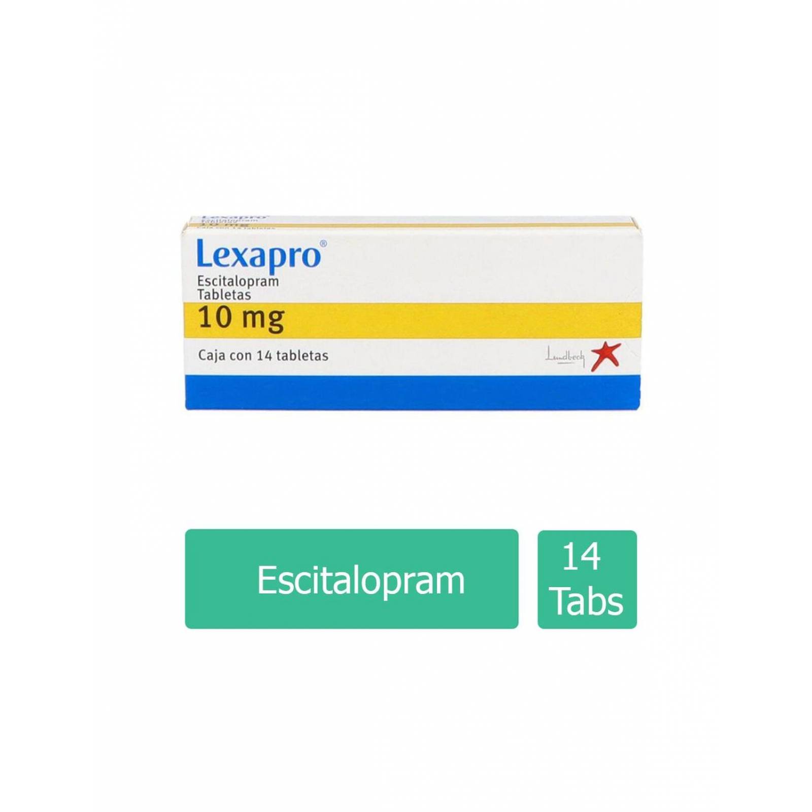 Lexapro 10 mg Caja Con 14 Tabletas 