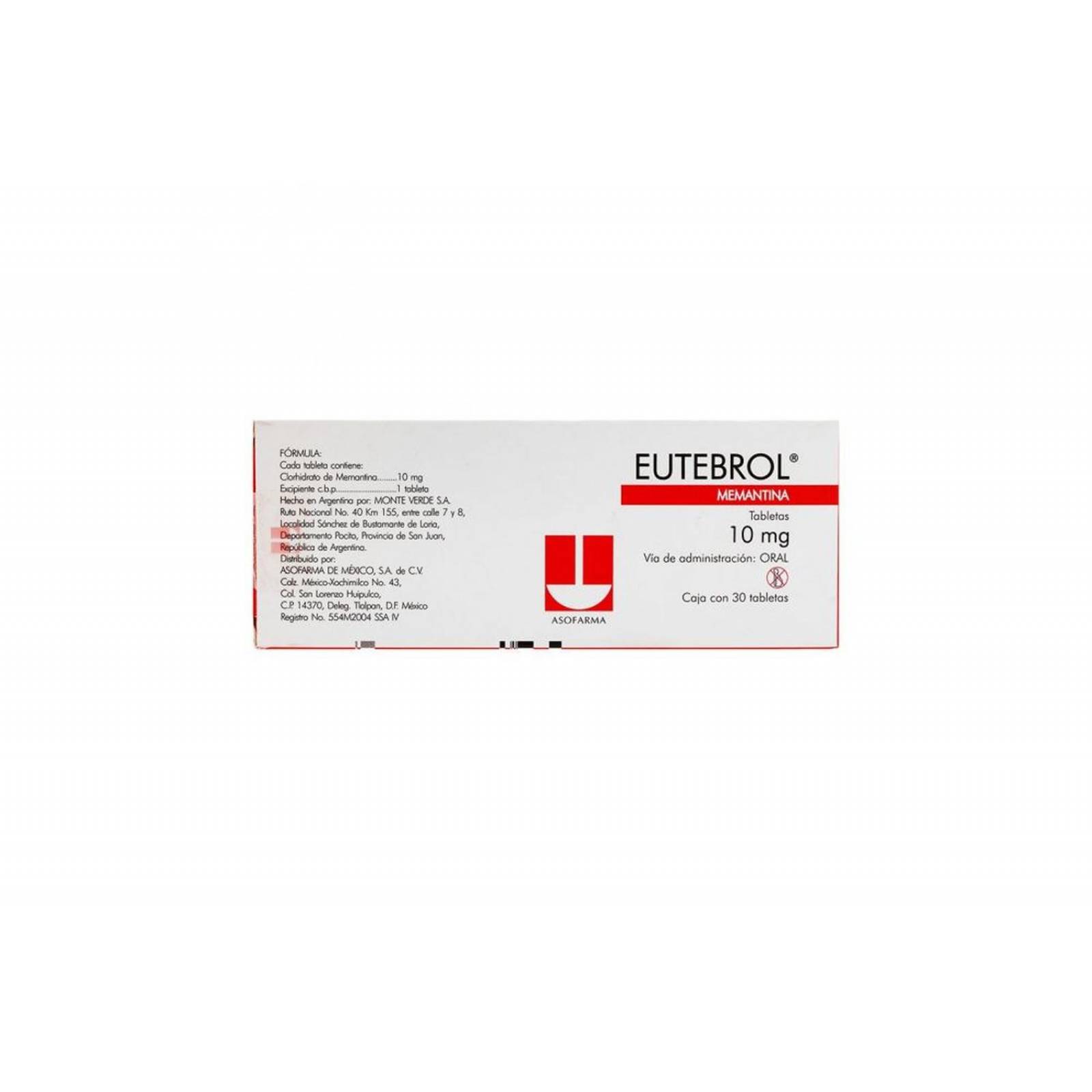 Eutebrol 10 mg Caja Con 30 Tabletas 