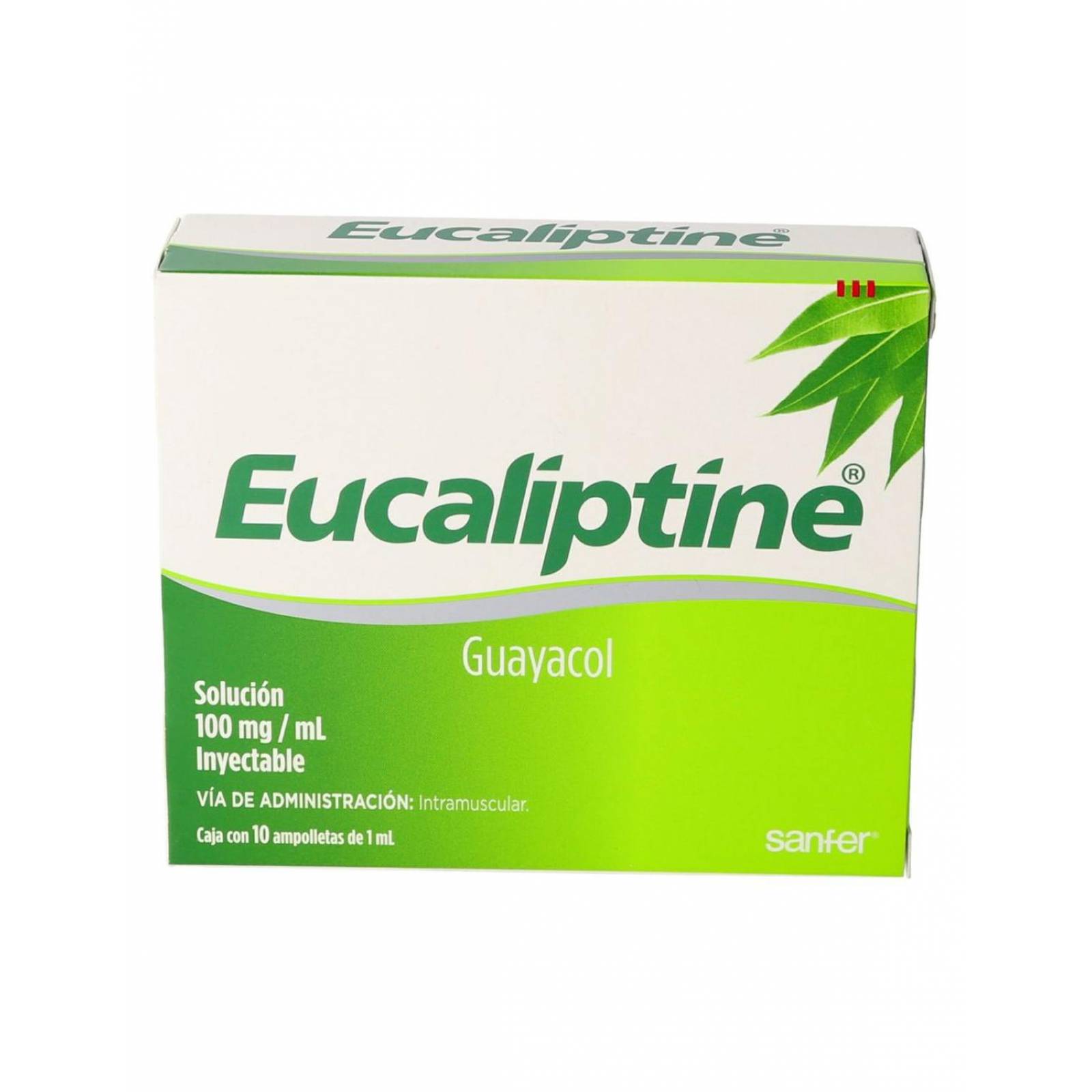Eucaliptine 100 mg Caja Con 10 Ampolletas Con 1 mL 