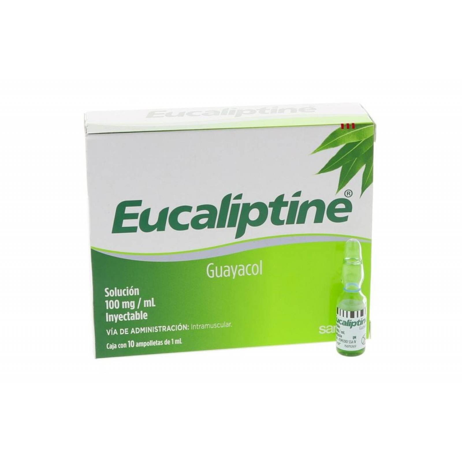Eucaliptine 100 mg Caja Con 10 Ampolletas Con 1 mL 
