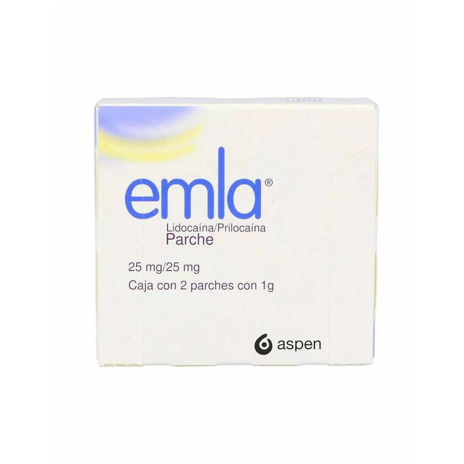 Emla 25 mg /25 mg Caja Con 2 Parches Con 1g. 