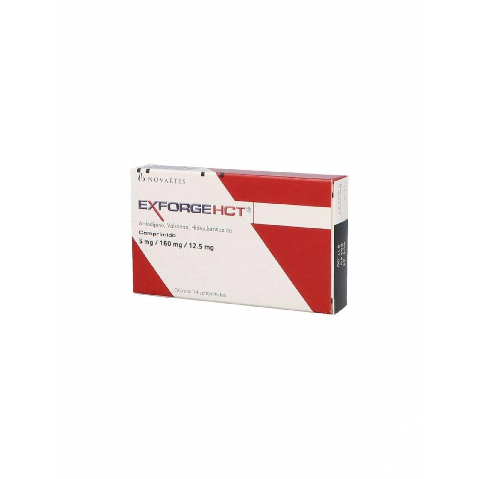 Exforge Hct 5mg/160mg/12.5mg Caja Con 14 Comprimidos 
