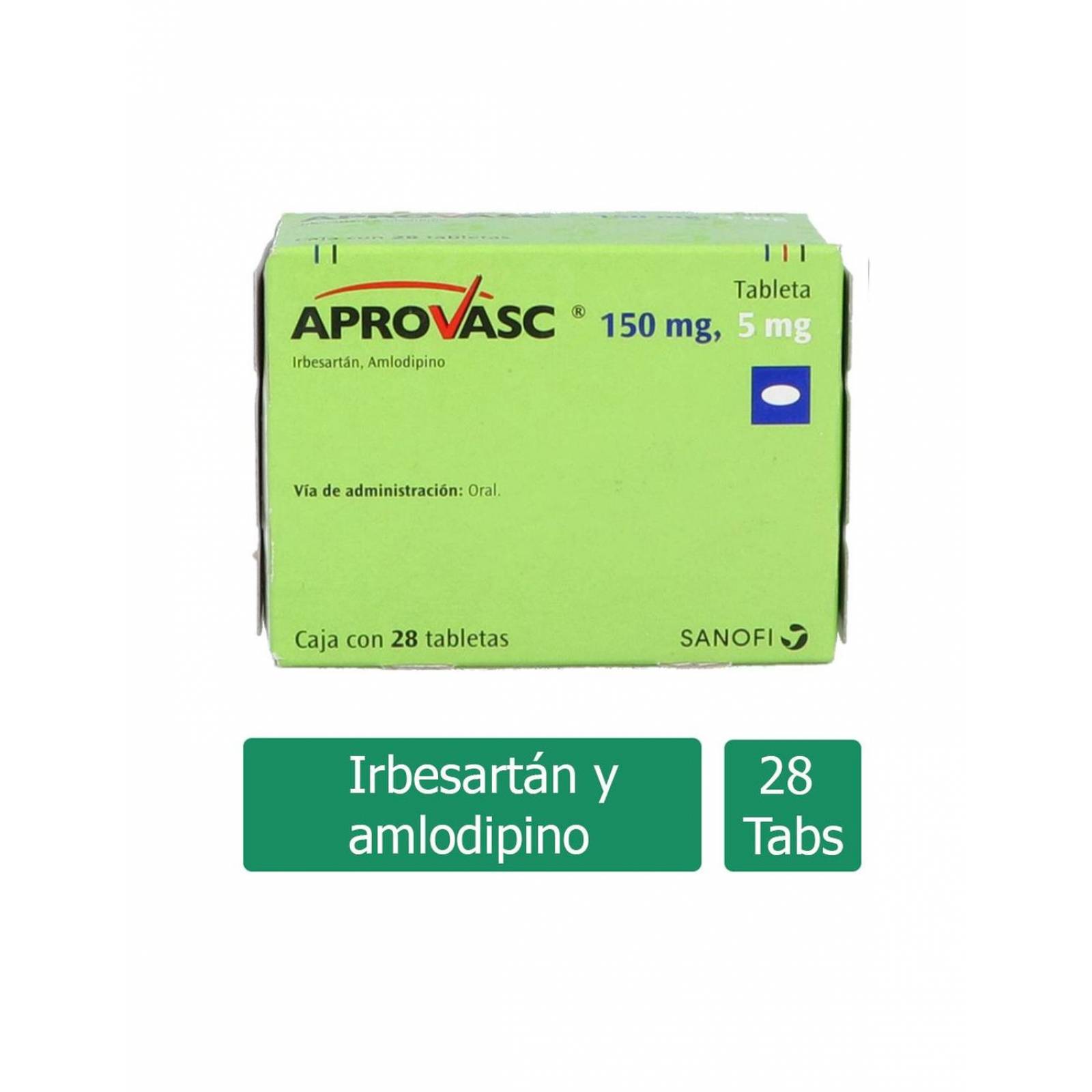 Aprovasc 150 mg / 5 mg Caja Con 28 Tabletas 