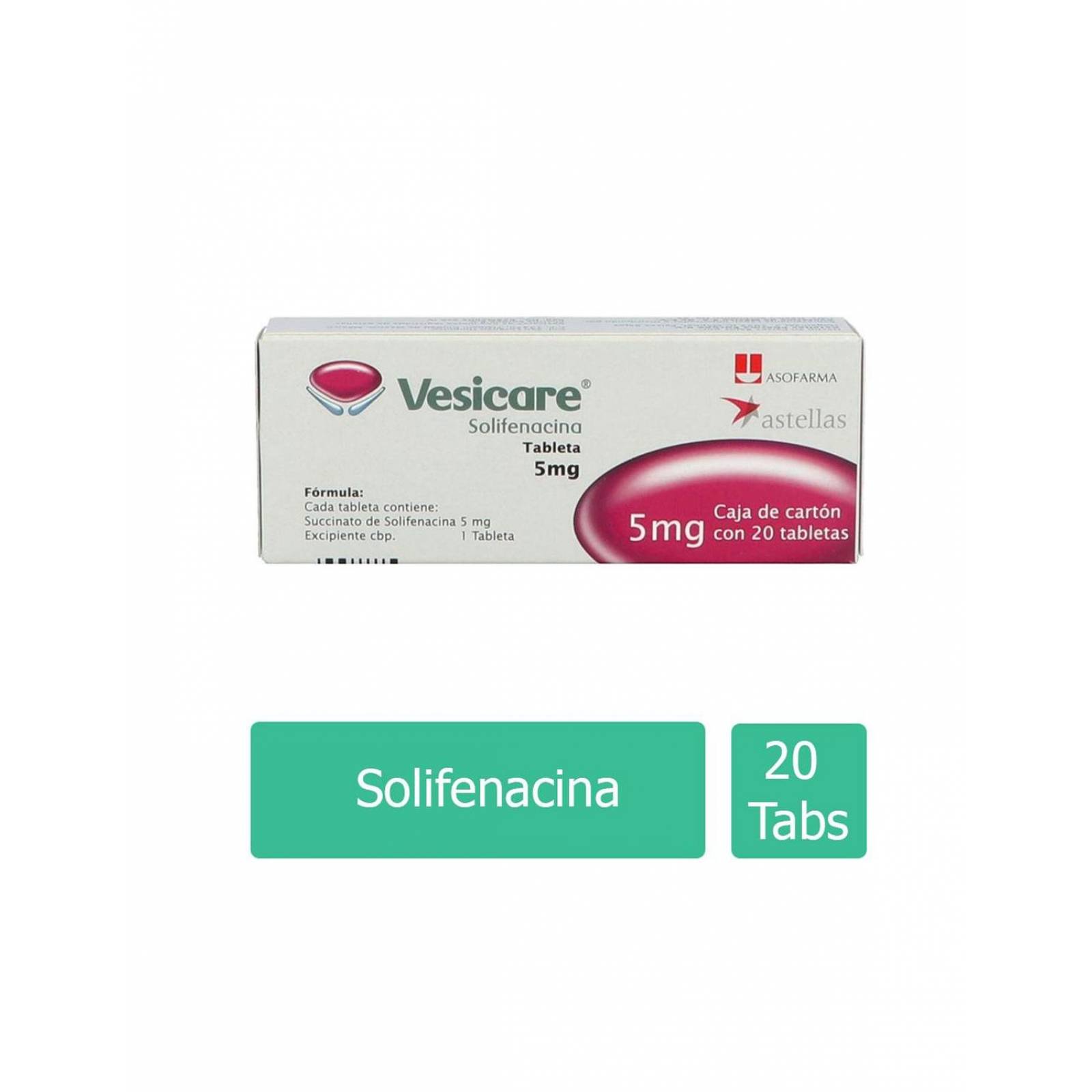 Vesicare 5 mg Caja Con 20 Tabletas 