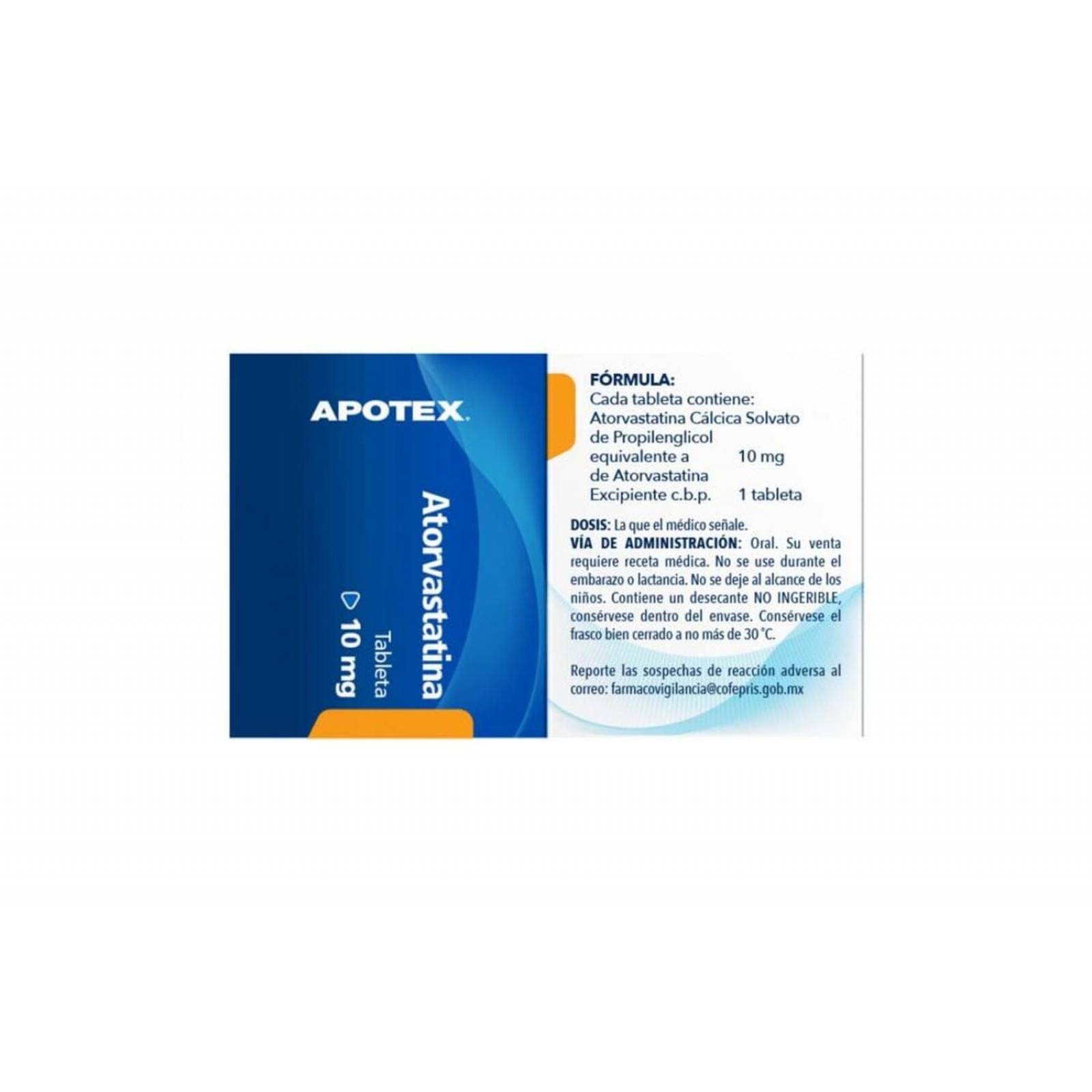 Atorvastatina 10 mg Caja Con Frasco Con 30 Tabletas Two Pack 