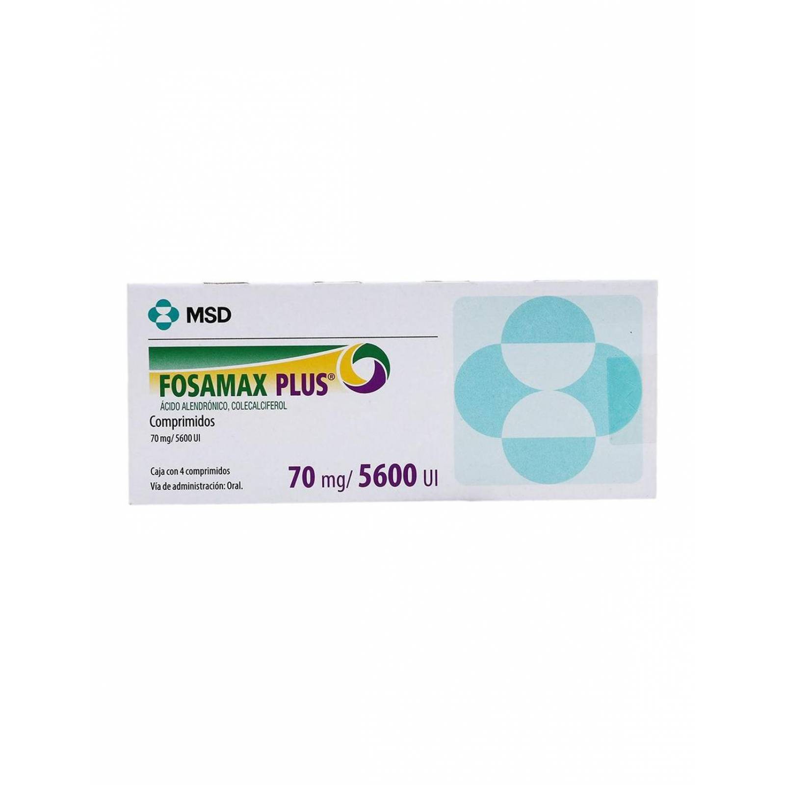 Fosamax Plus 70 mg / 5600 UI Caja Con 4 Comprimidos 