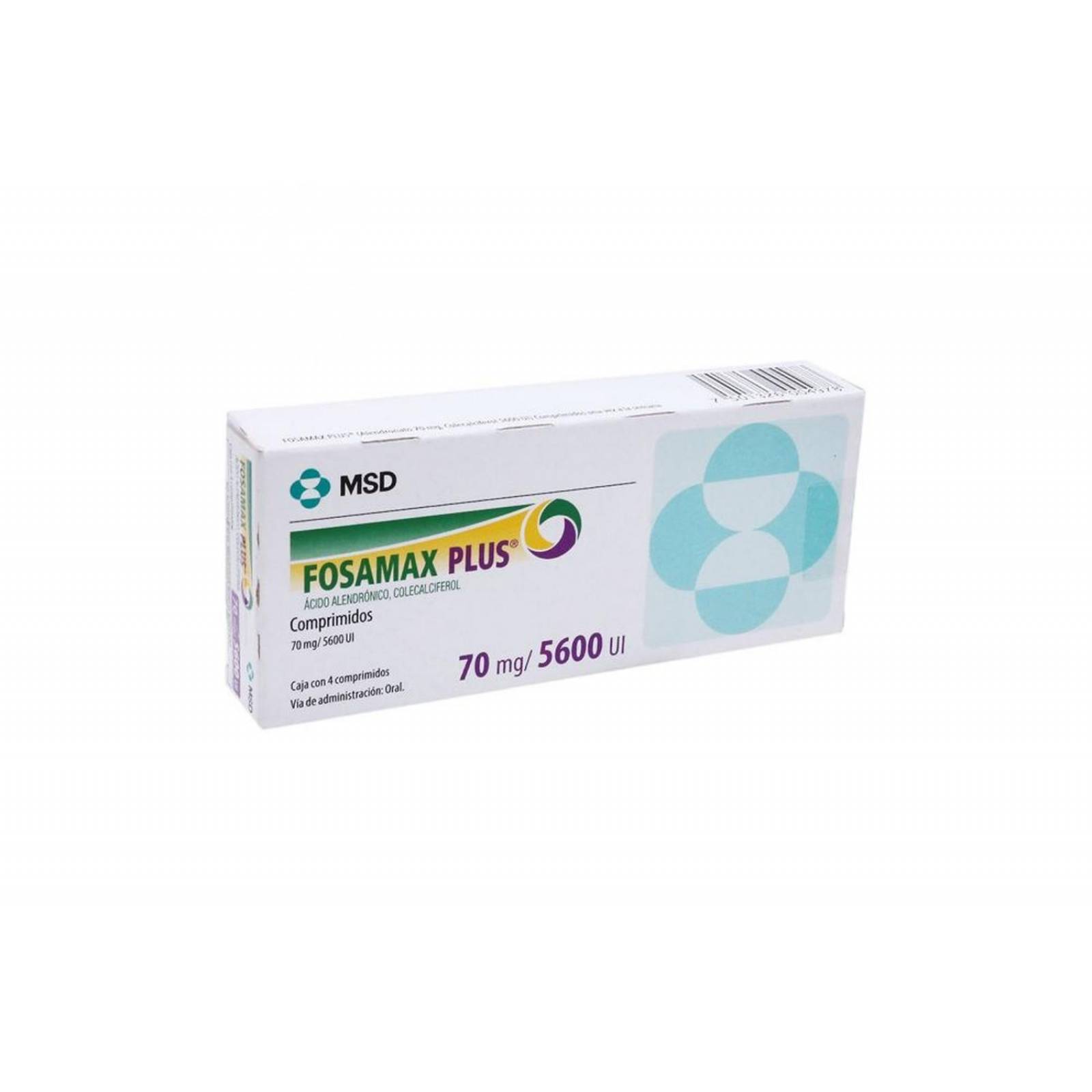 Fosamax Plus 70 mg / 5600 UI Caja Con 4 Comprimidos 