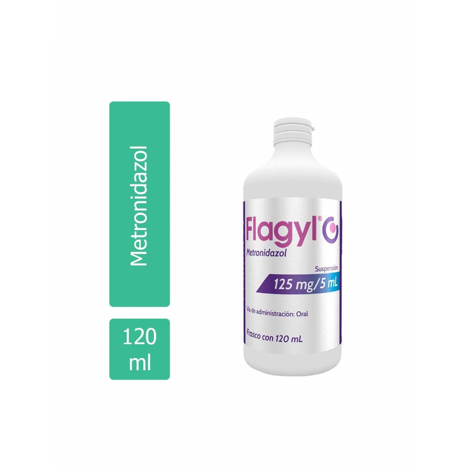 Flagyl Suspensión 125 mg 75 mL Frasco Con 120 mL 