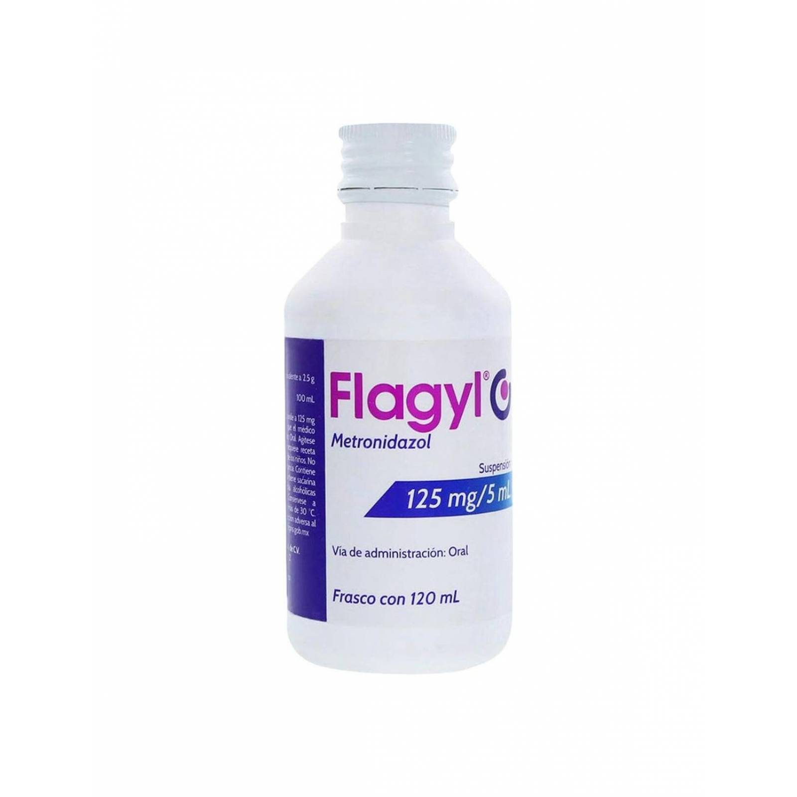 Flagyl Suspensión 125 mg 75 mL Frasco Con 120 mL 