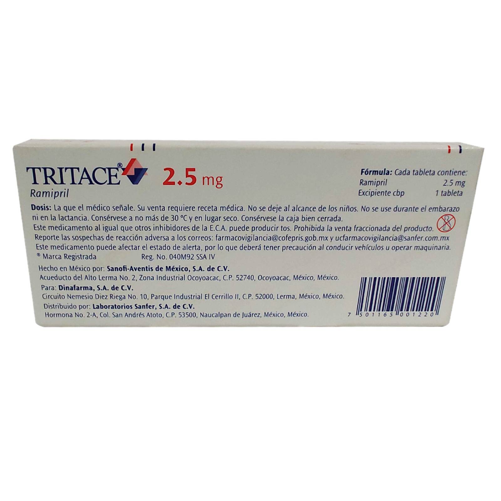 Tritace 2.5mg Caja Con 16 Tabletas 
