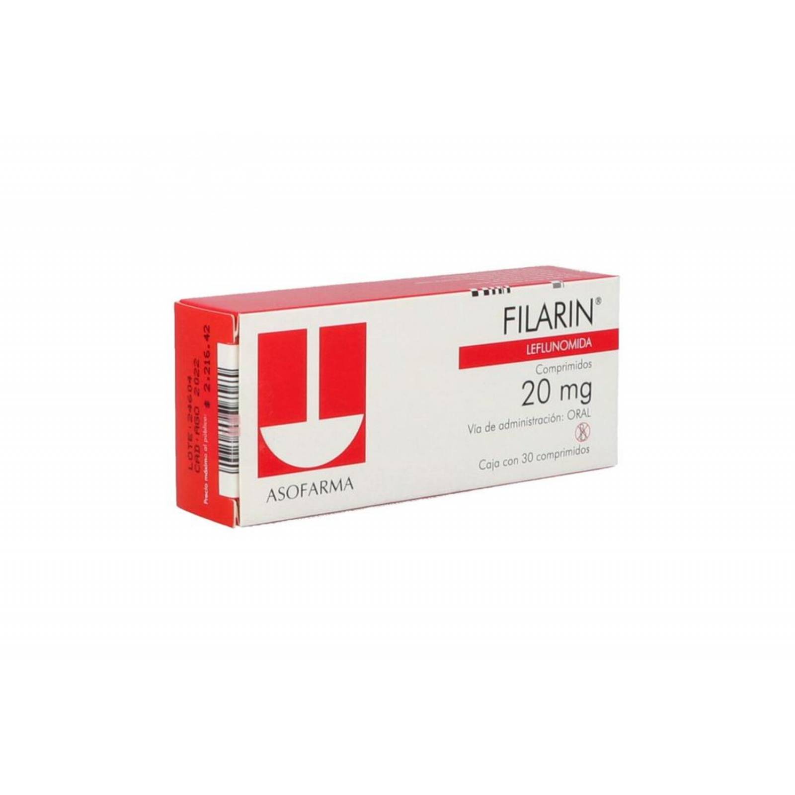 Filarin 20 mg Caja Con 30 Comprimidos 