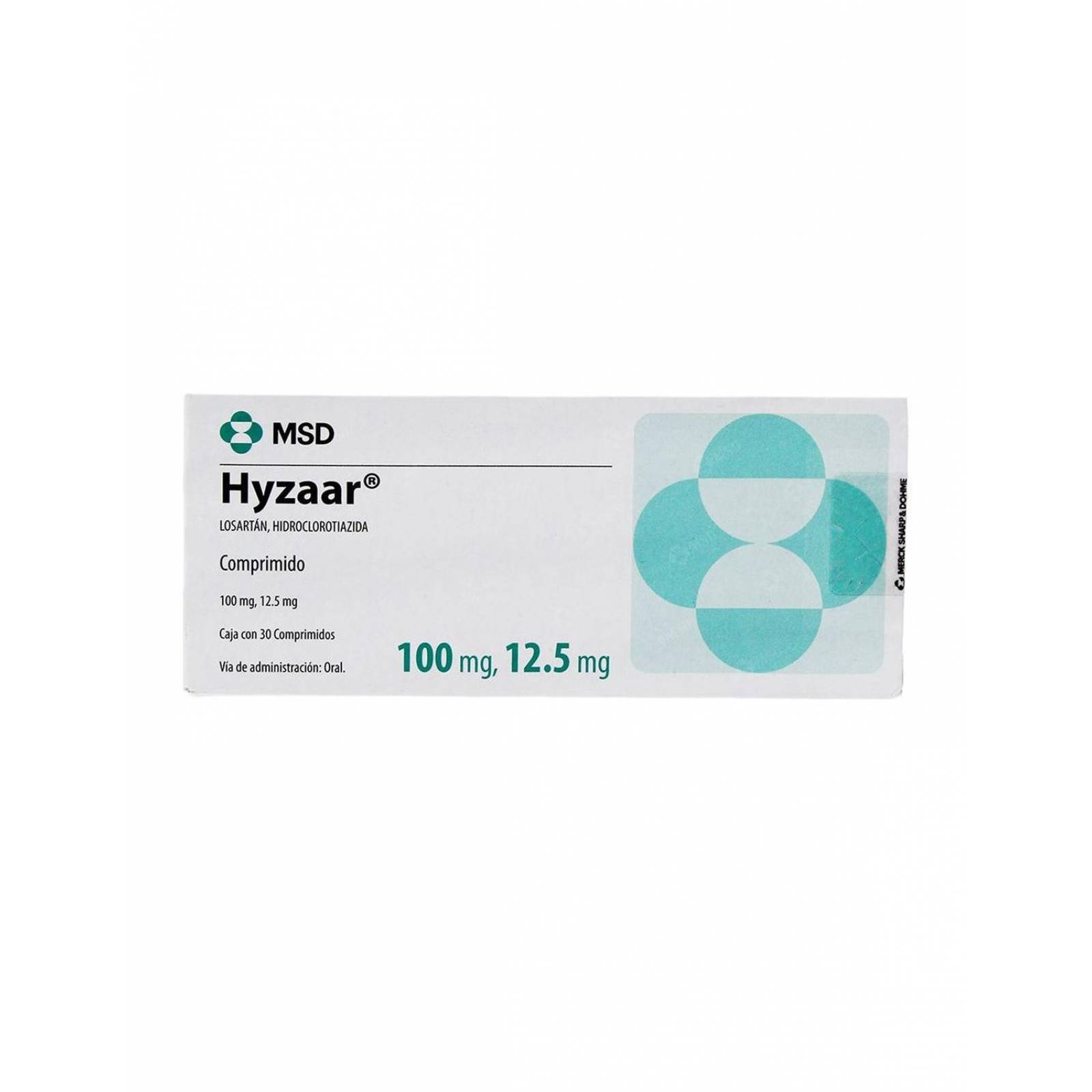 Hyzaar 100/ 12.5 mg Caja Con 30 Comprimidos 