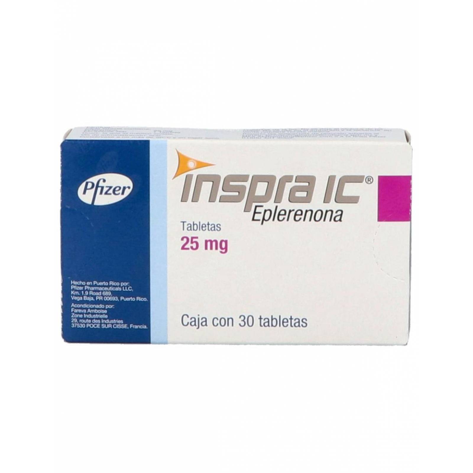 Inspra IC 25 mg Caja con 30 Tabletas 