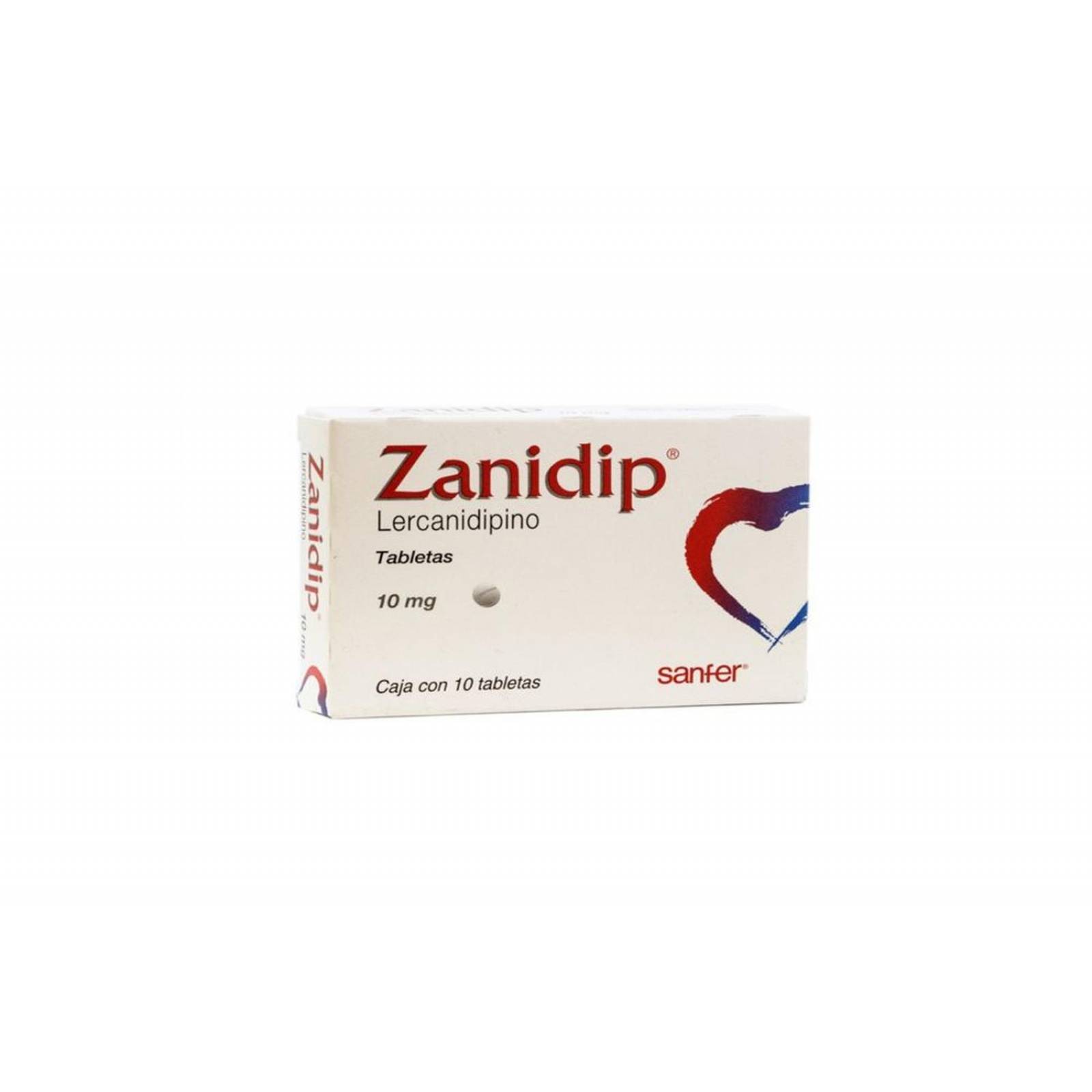 Zanidip 10 mg Caja Con 10 Tabletas 