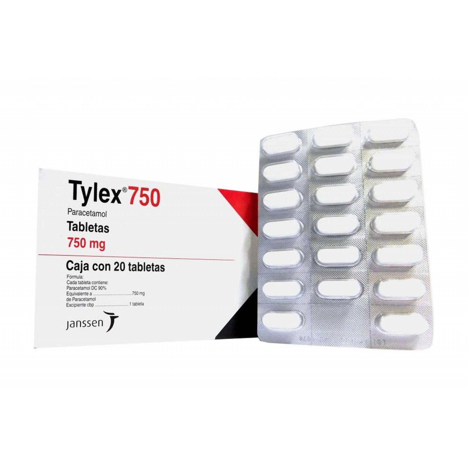 Tylex 750 mg Caja Con 20 Tabletas 