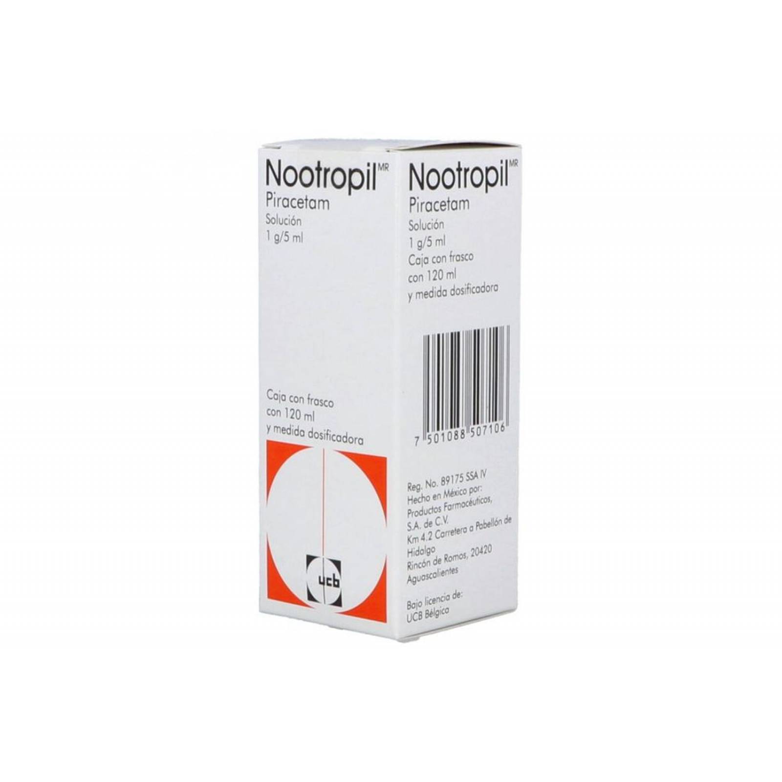Nootropil 1 g/5 mL Solución Caja Con Frasco Con 120 mL 
