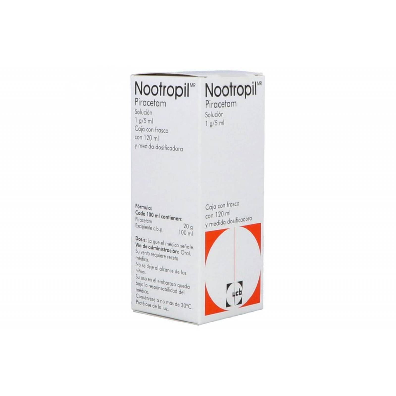 Nootropil 1 g/5 mL Solución Caja Con Frasco Con 120 mL 