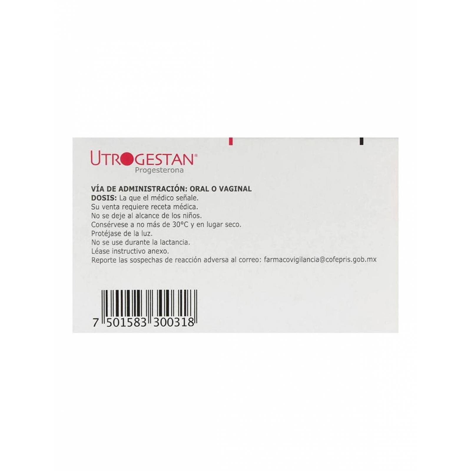 Utrogestan 100 mg Caja Con 15 Cápsulas 