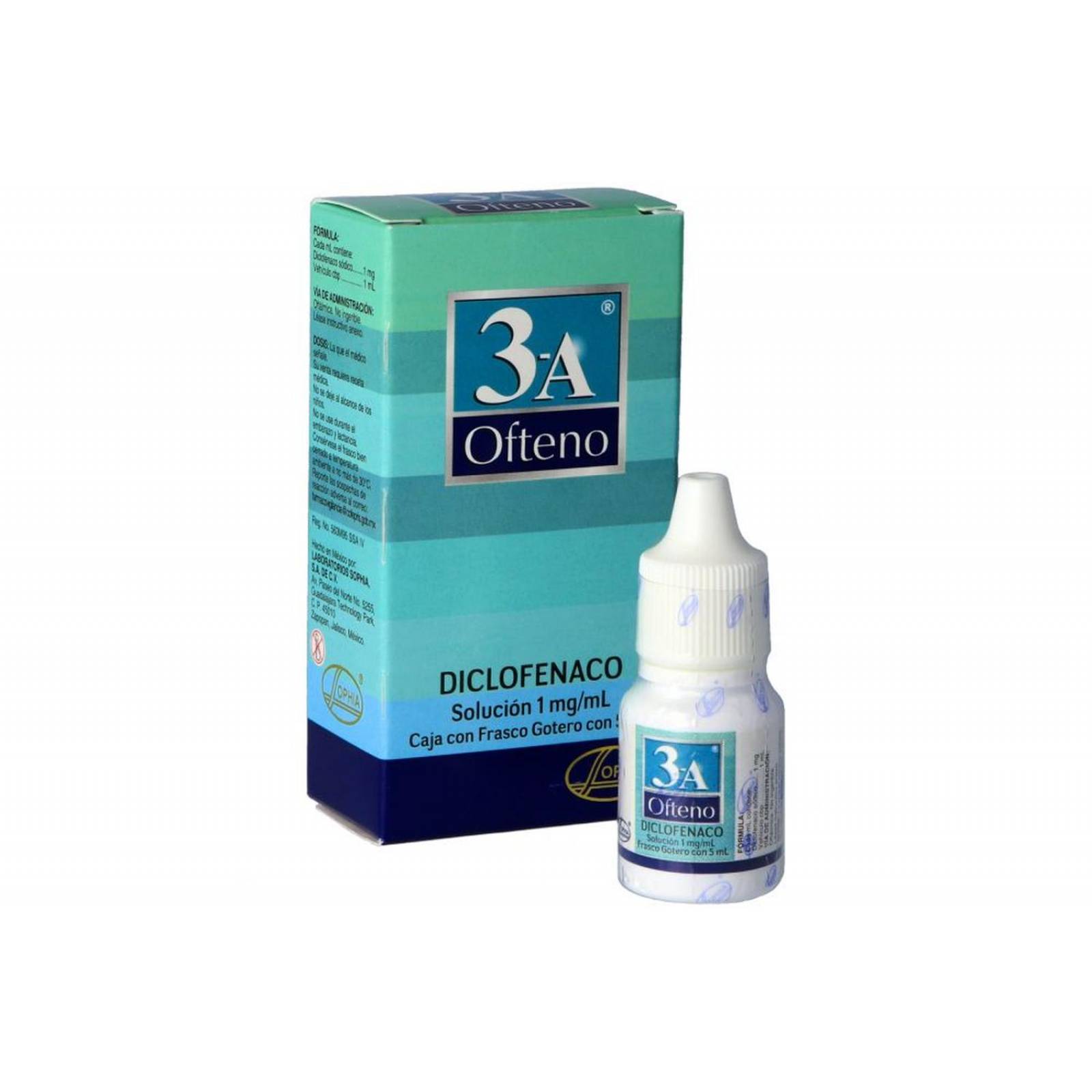 3-A Ofteno 1 mg / mL Caja Con Frasco Gotero Con 5 mL 