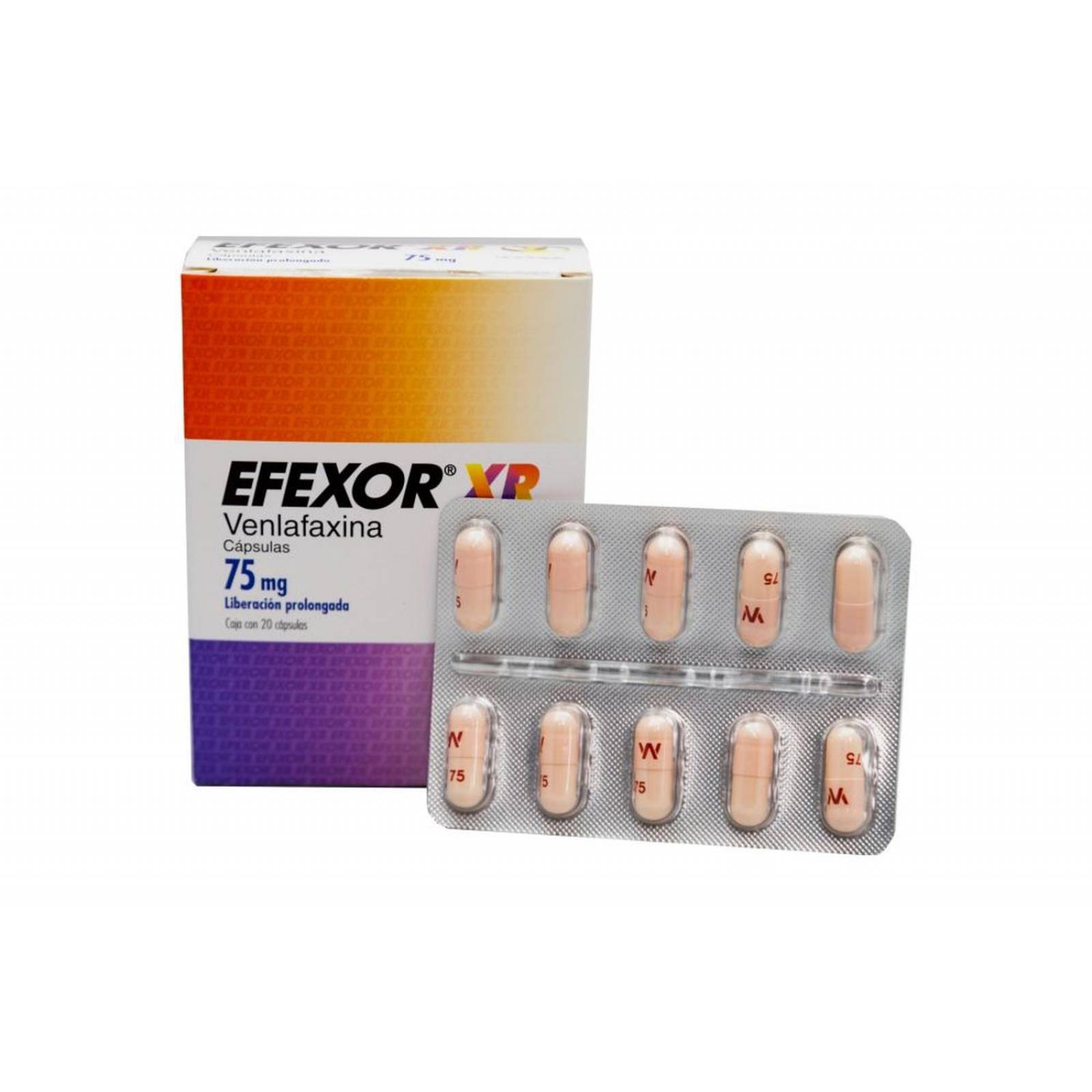 Efexor-XR 75 mg Caja Con 20 Tabletas 