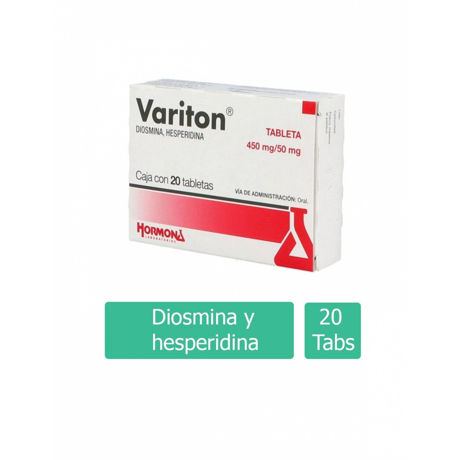 Variton 450 mg / 50 mg Caja Con 20 Tabletas 