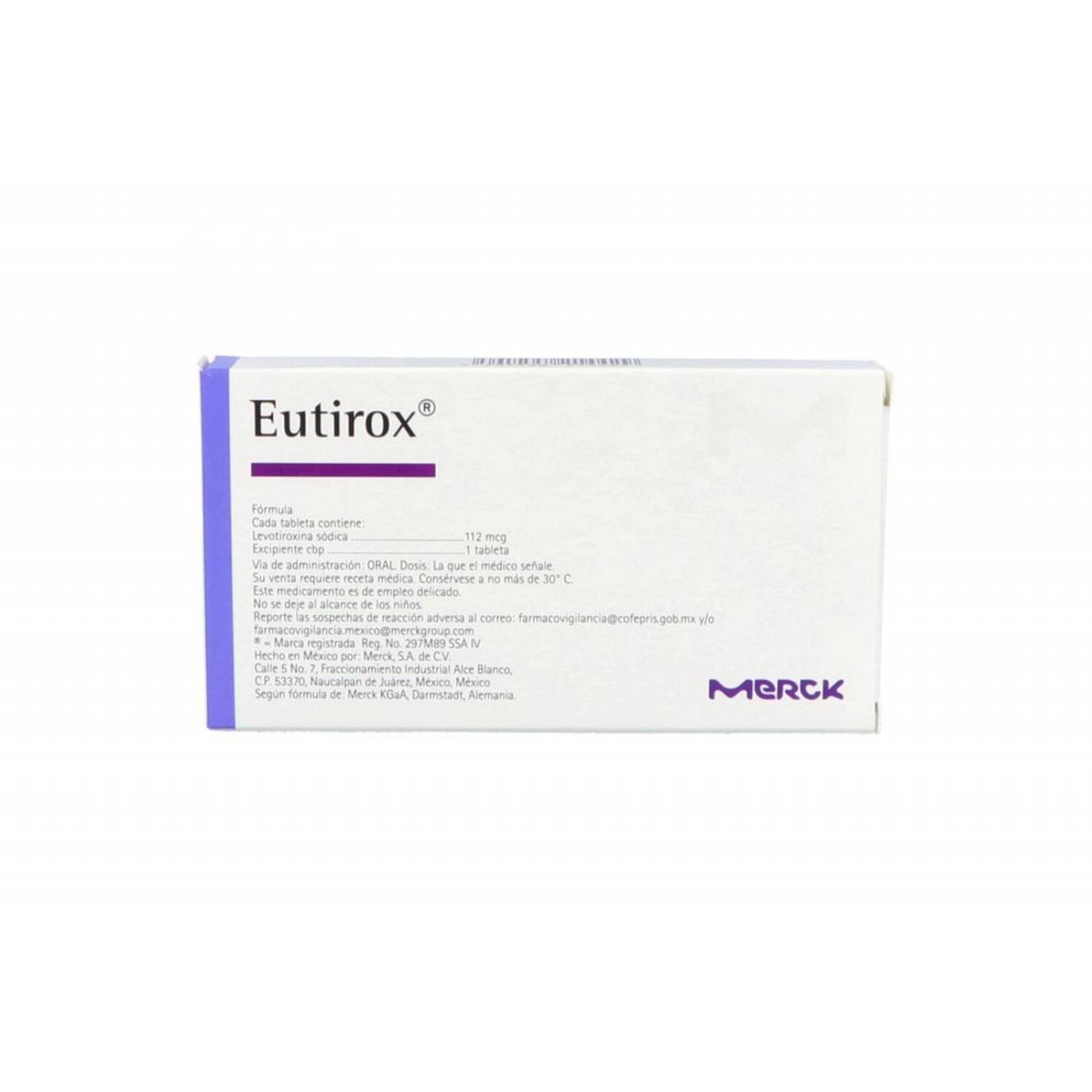 Eutirox 112 mcg Caja Con 50 Tabletas