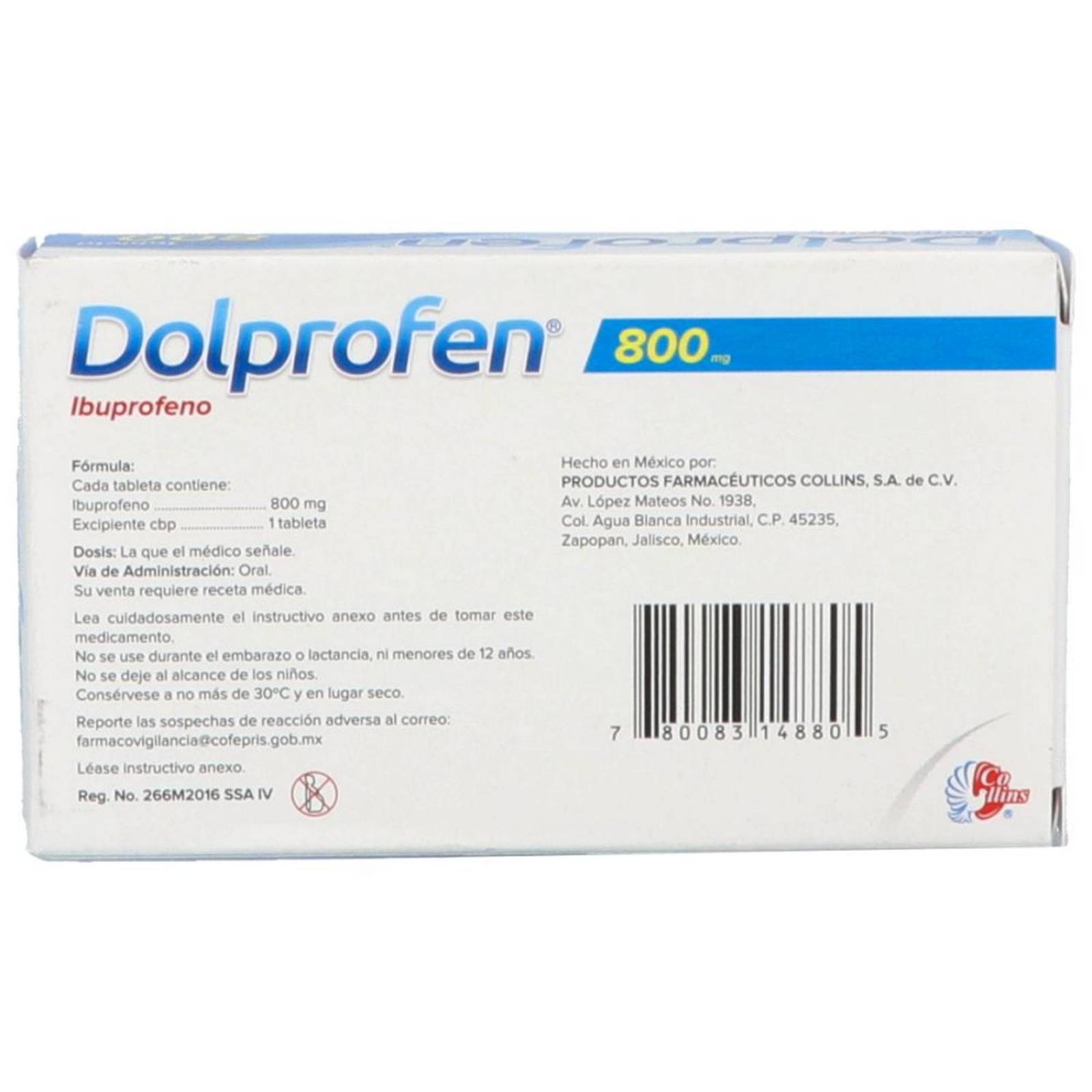 Dolprofen 800 mg 10 Tabletas 