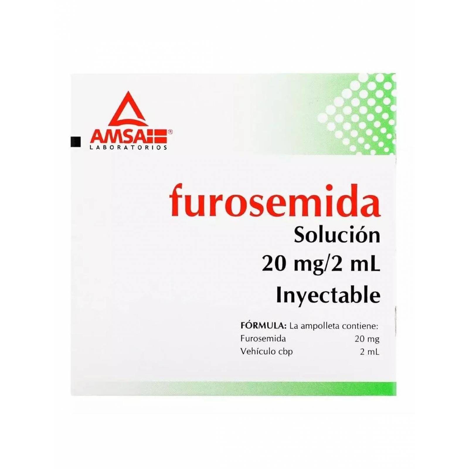 Furosemida 20 mg Solucio?n Inyectable Caja Con 5 Ampolletas 