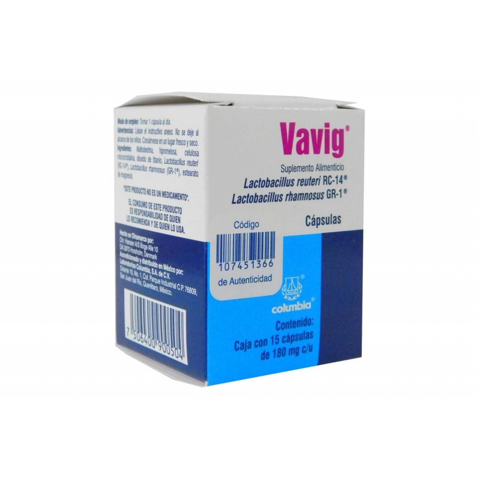 Vavig 180 mg Caja Con Frasco Con 15 Cápsulas 