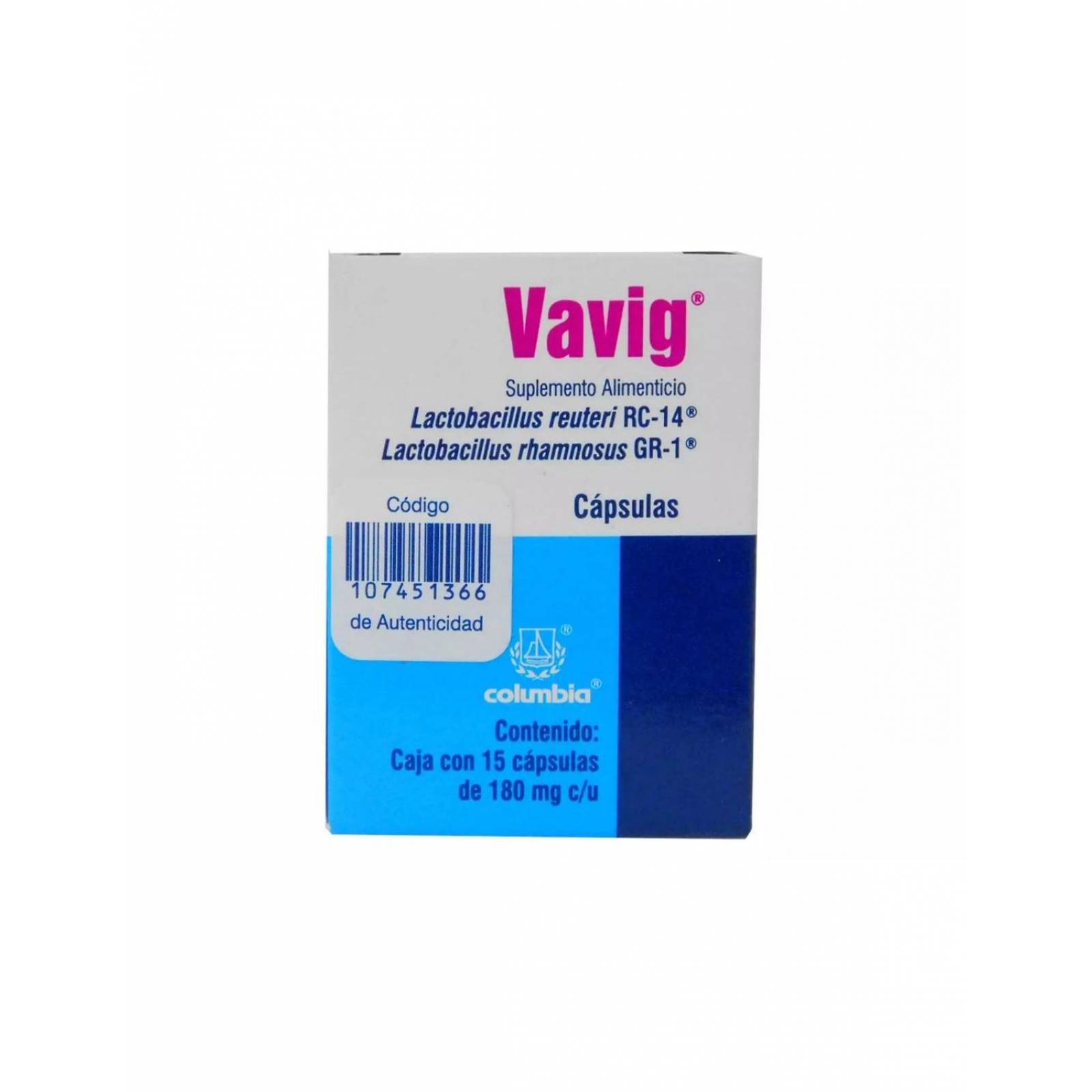 Vavig 180 mg Caja Con Frasco Con 15 Cápsulas 