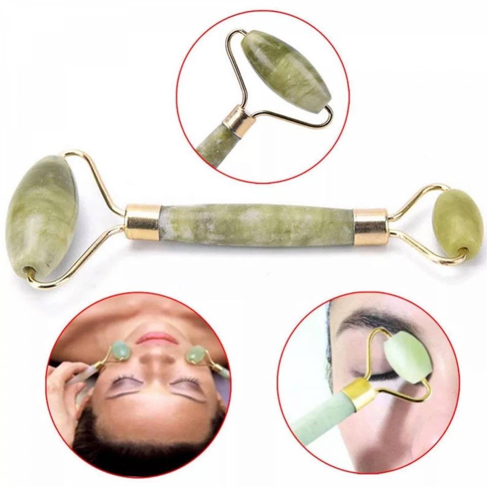 Rodillo De Jade Para Masaje Facial Antiedad Rostro