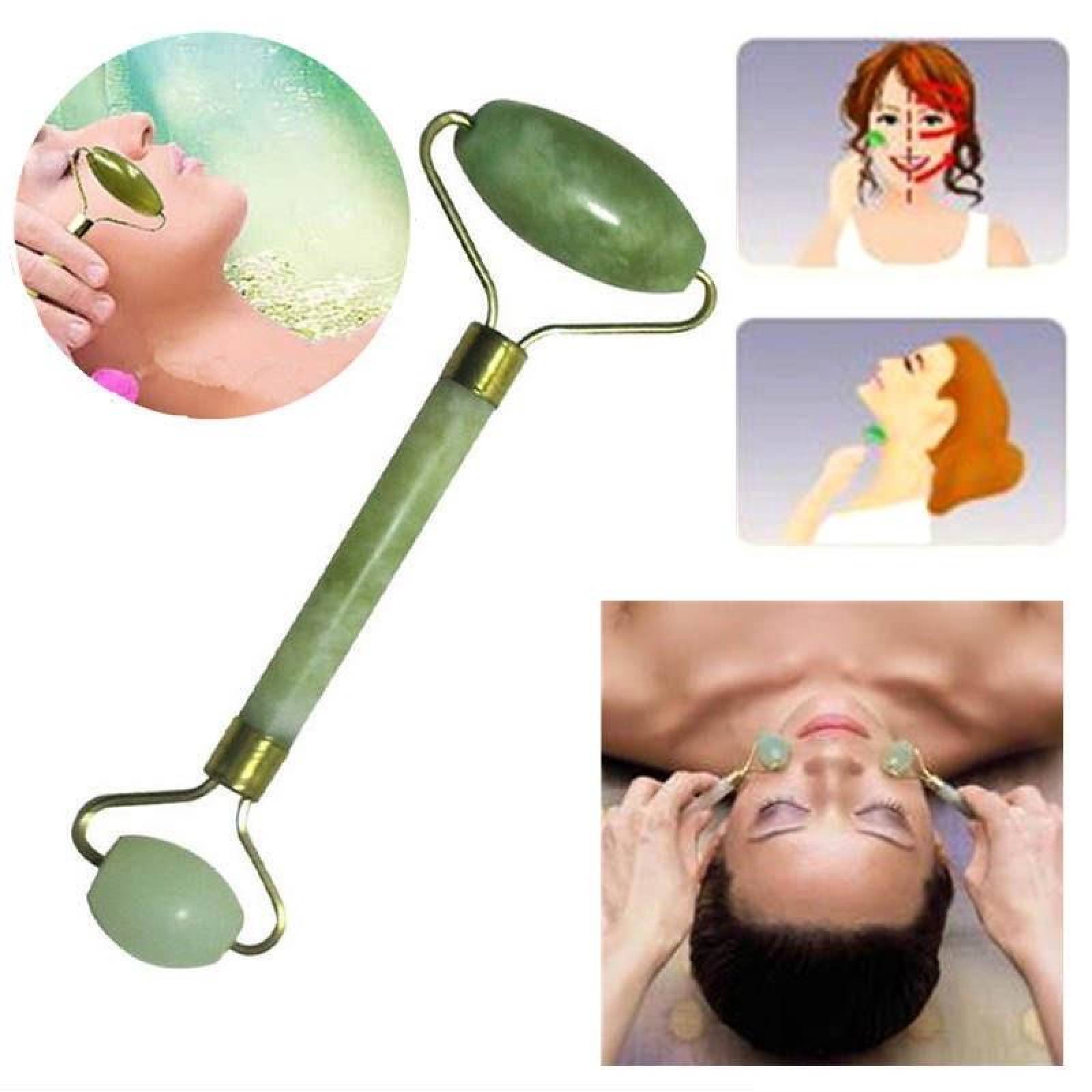 Rodillo De Jade Para Masaje Facial Antiedad Rostro