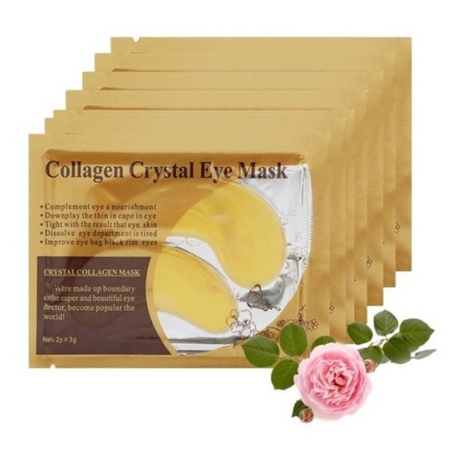 10 Parches Para Ojos Ojeras Colageno Oro Arrugas Mascarilla