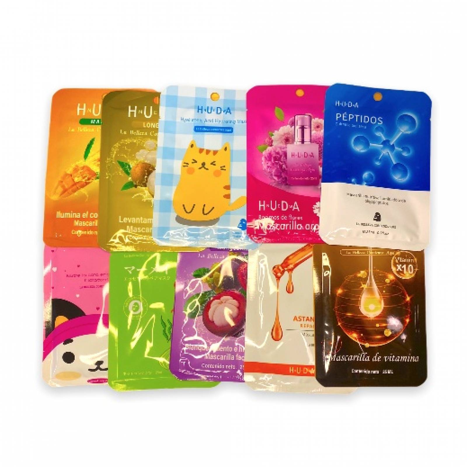 Lote 10 Mascarillas Hidratantes Faciales Mayoreo Surtidas