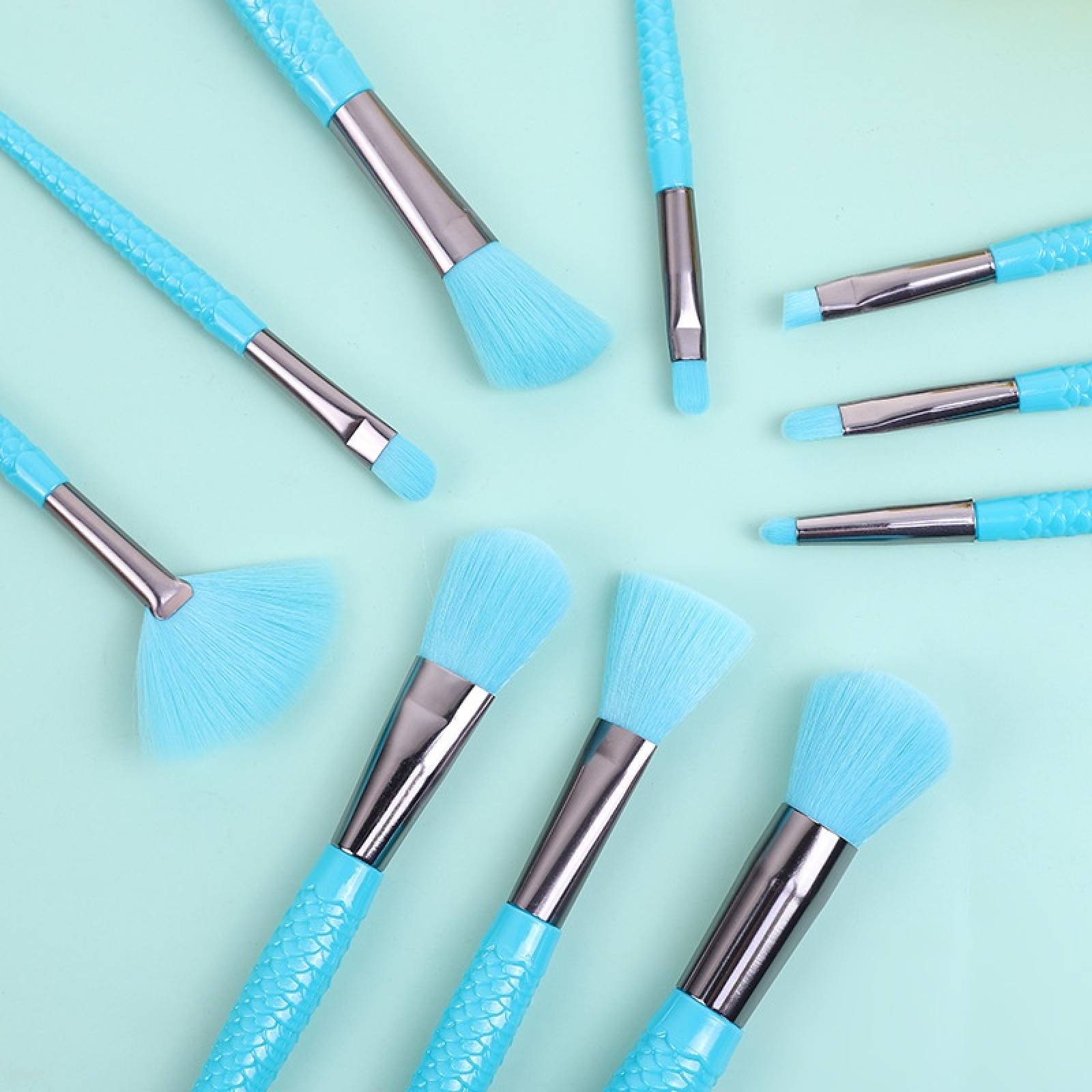 Brochas Para Maquillaje Profesional Set De 10 Piezas Colores Neon