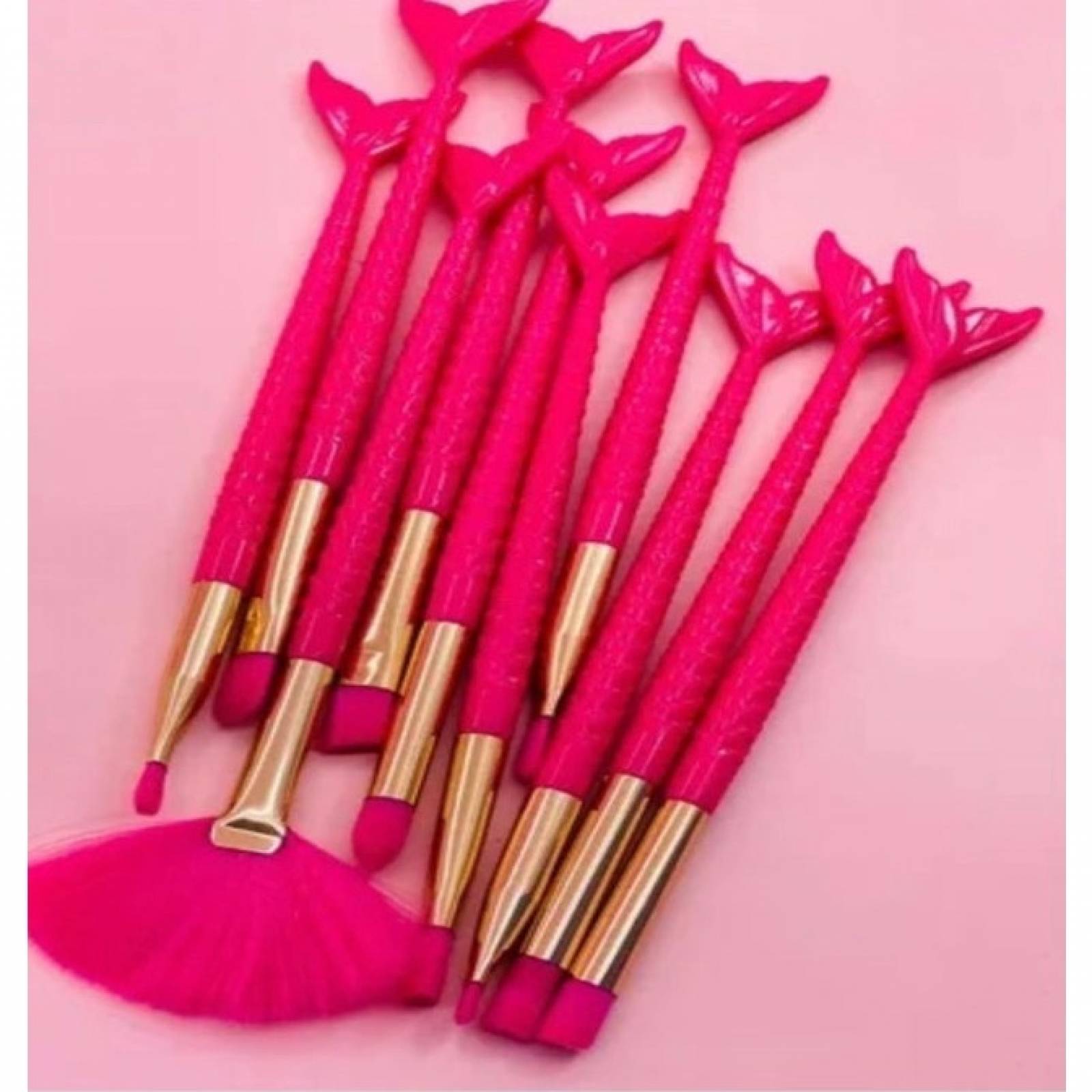 Brochas Para Maquillaje Profesional Set De 10 Piezas Colores Neon