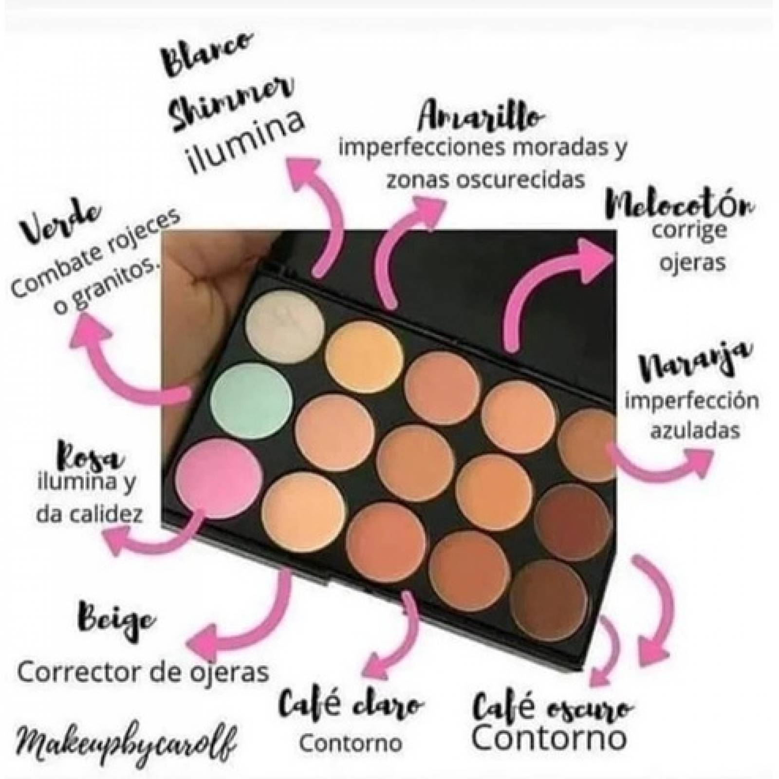 Paleta De 15 Correctores Maquillaje Alta Hidrantante