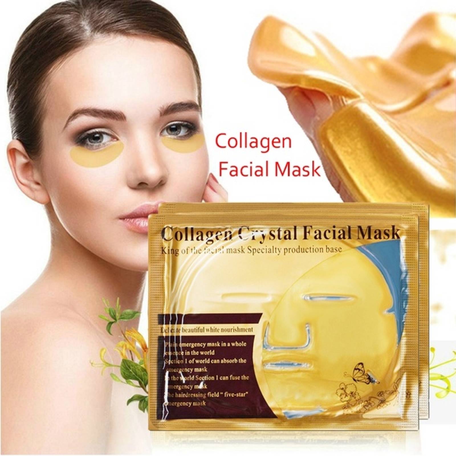 Mascarilla Facial Colageno Dorada Hidratante 24k Gold