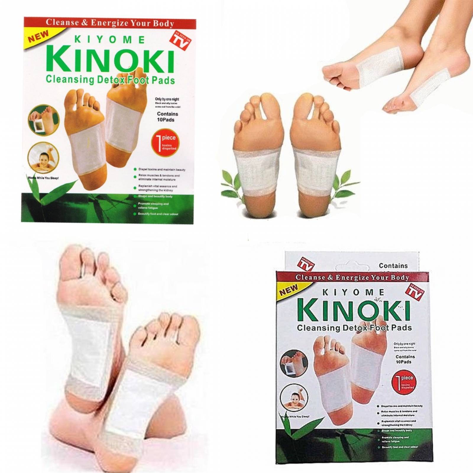 Parches Pies Desintoxicantes Cuerpo Kinoki Con 10 Piezas