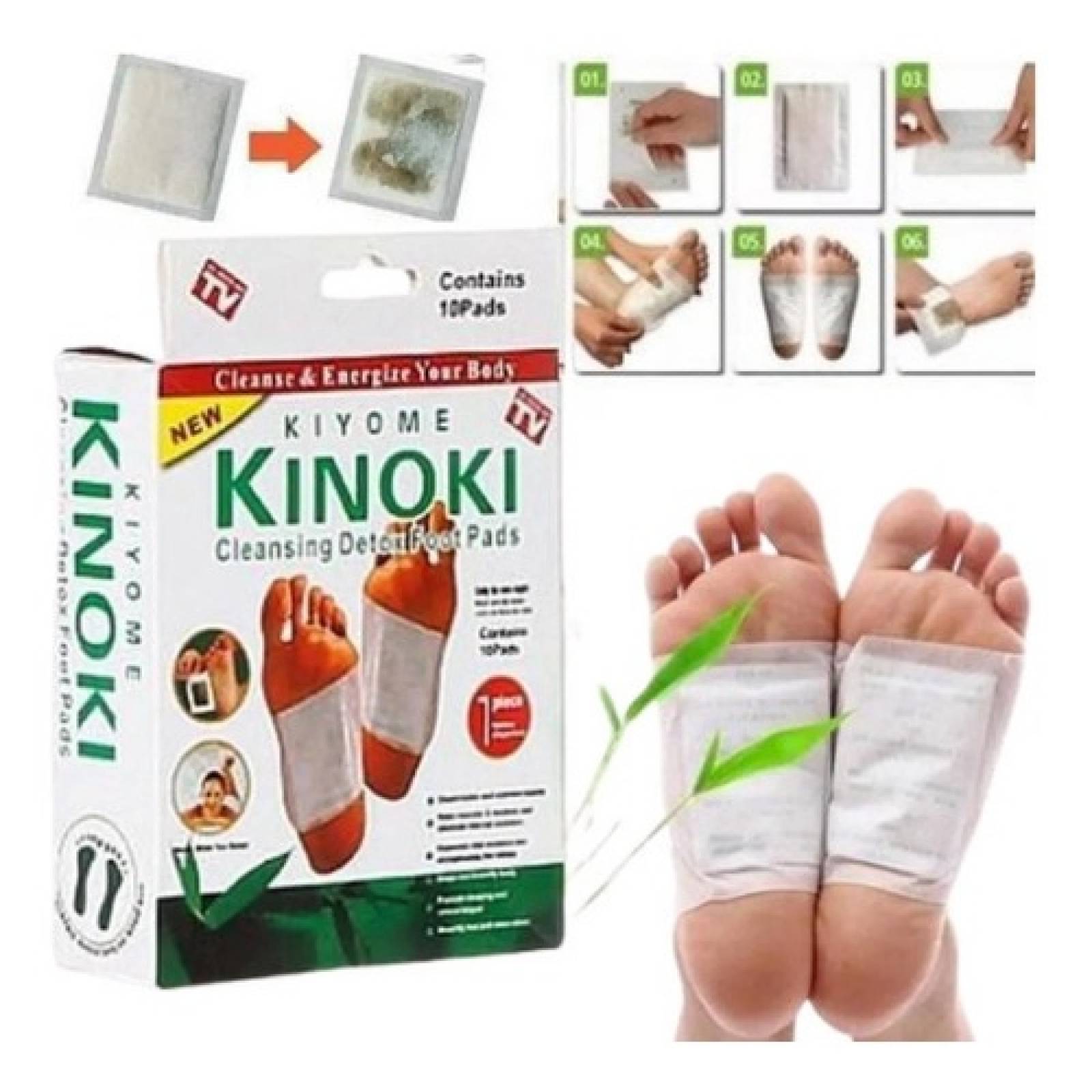 Parches Pies Desintoxicantes Cuerpo Kinoki Con 10 Piezas