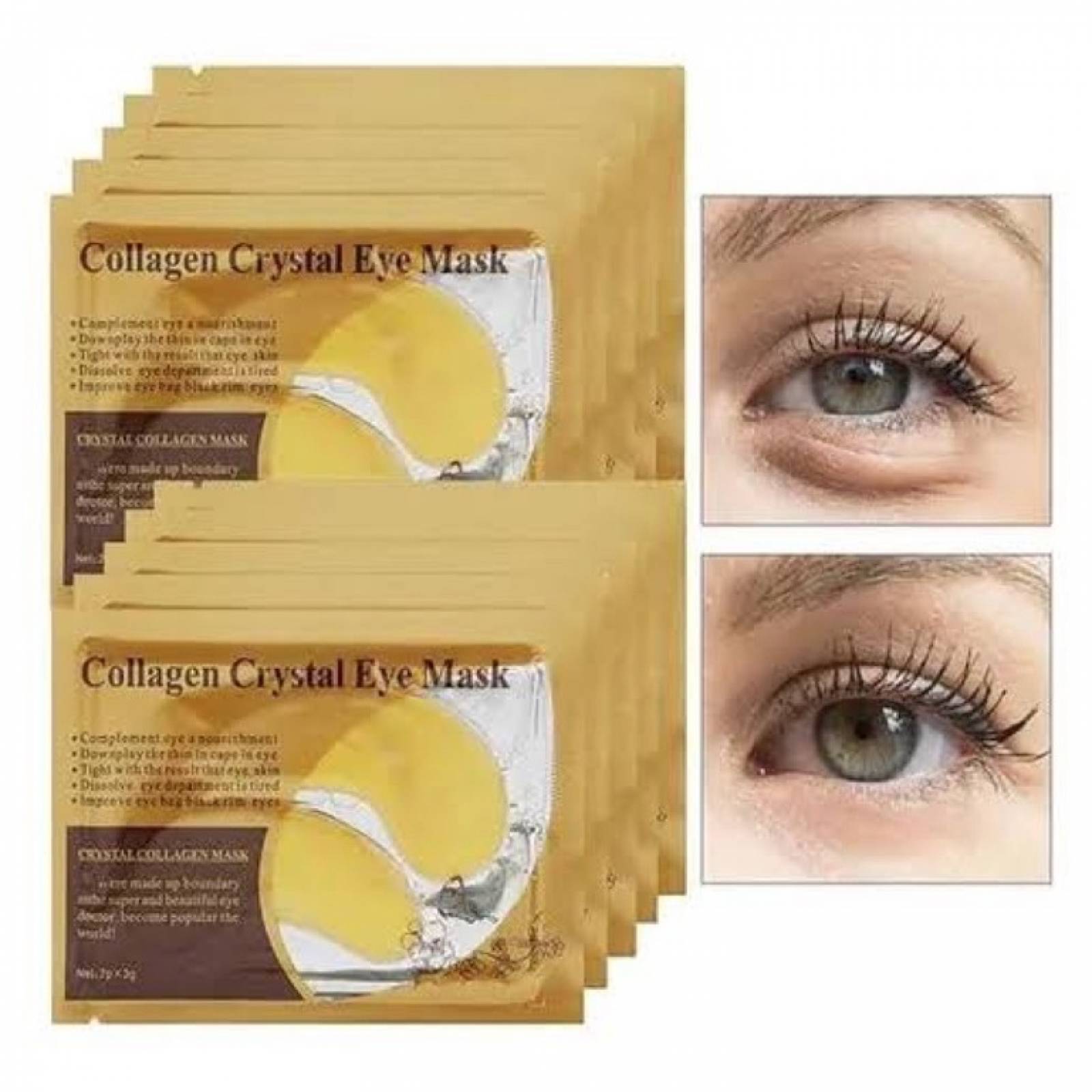 100 Parches Colágeno 24k Para Ojos Anti Ojeras Mascarilla de Ojos