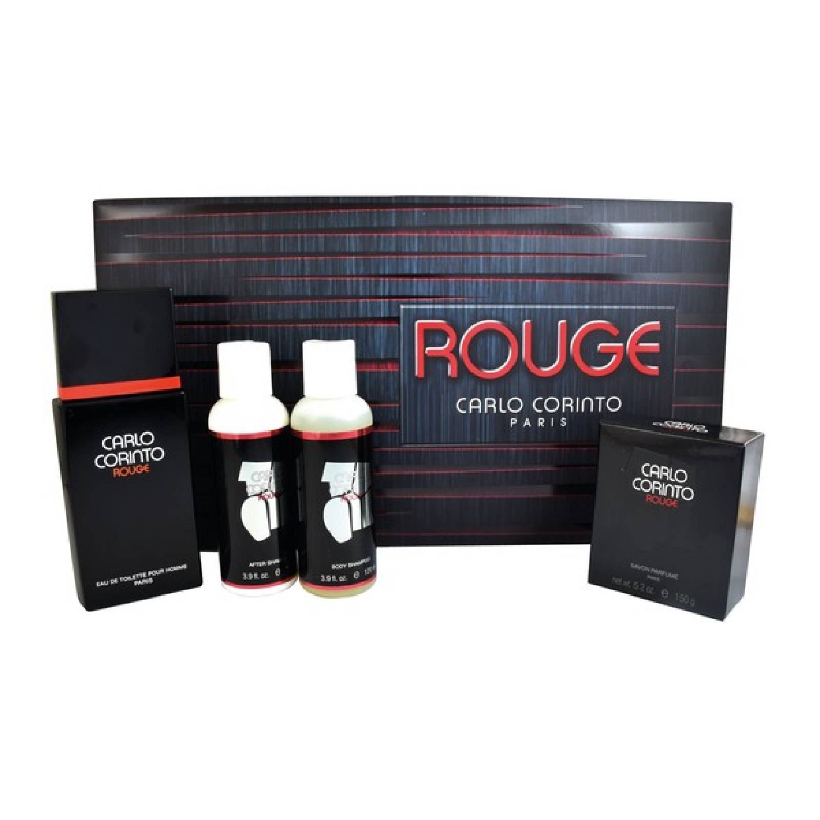 Z4 SET CARLO CORINTO ROUGE 4PZS 100 ML EDT SPRAY/JABON 150G/ SHOWER GEL 120ML/ AFTER SHAVE 120ML